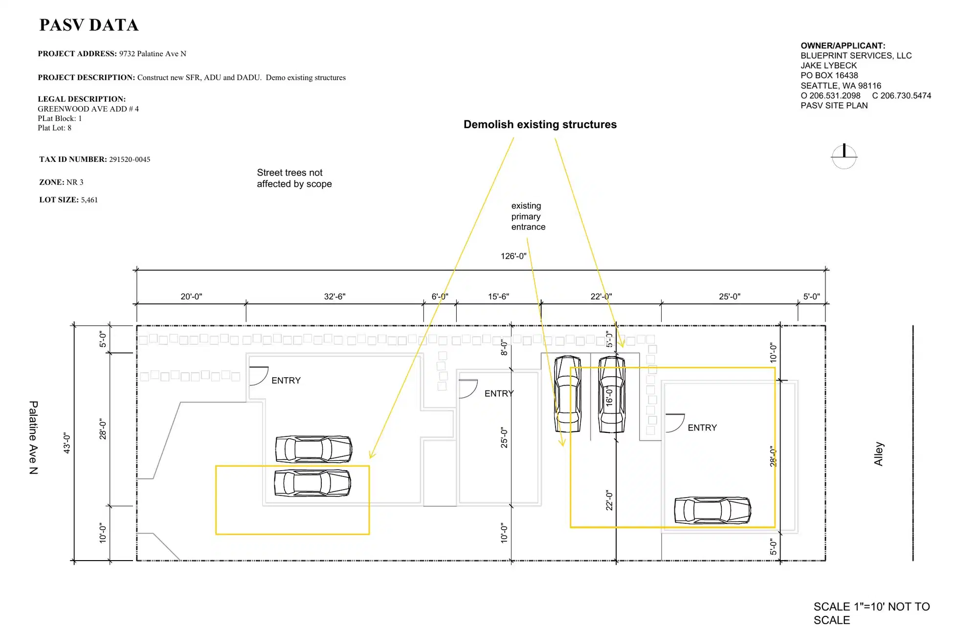 Site plan for 9730 Palatine Ave N