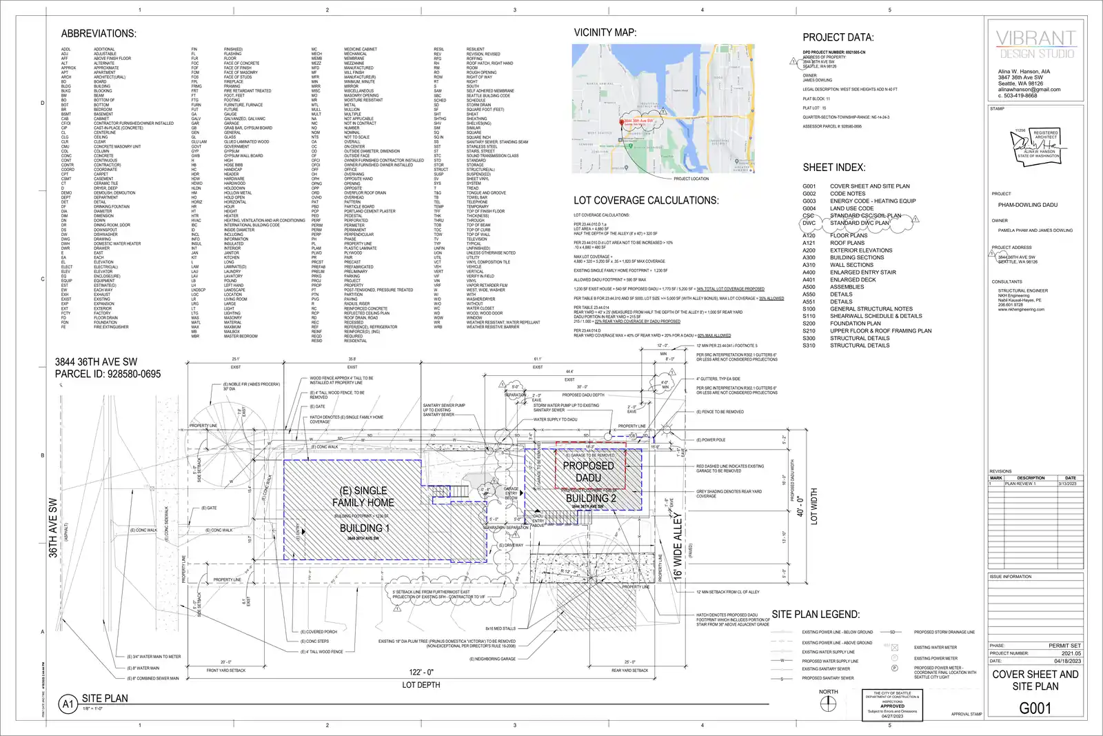 Site plan for 3844 36th Ave SW