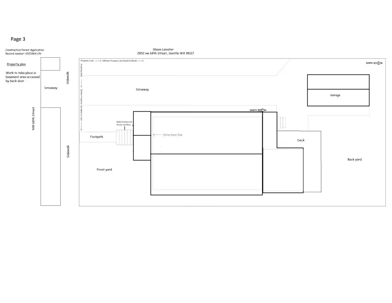 Site plan for 2852 NW 68th St