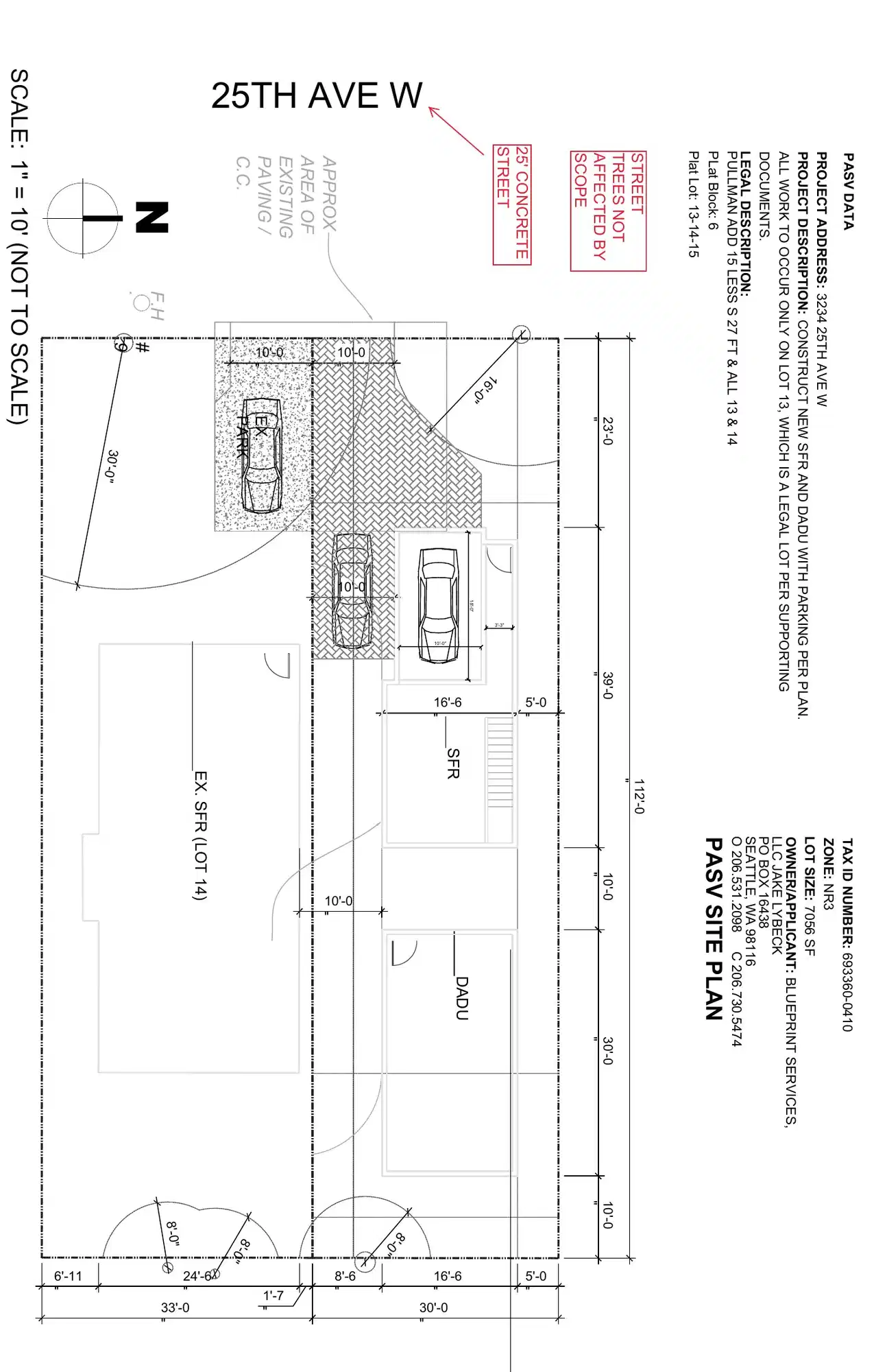 Site plan for 3234 25th Ave W