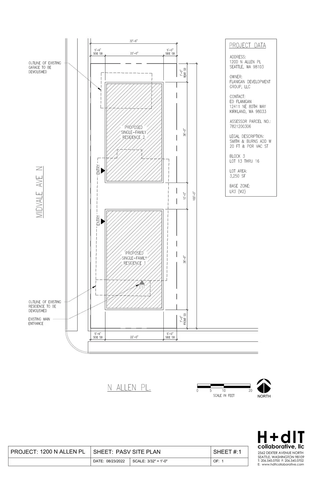 Site plan for 1200 N Allen Pl