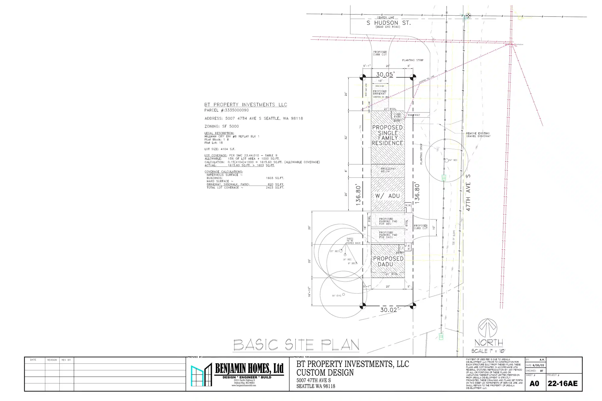 Site plan for 5007 47th Ave S