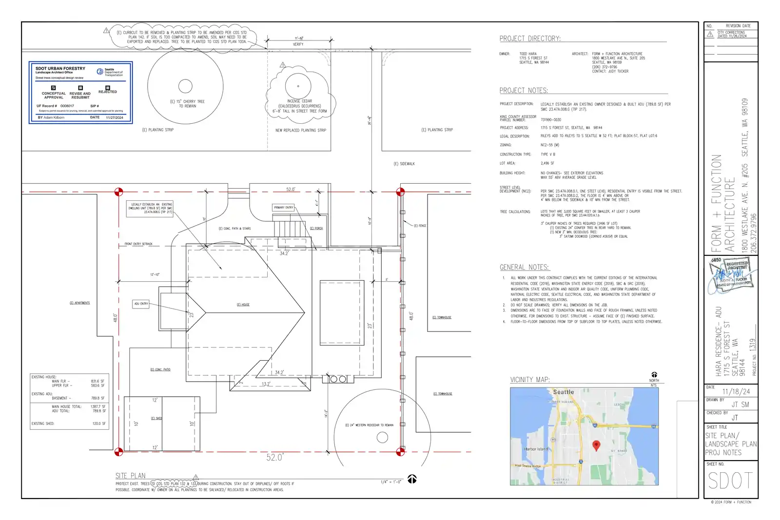 Site plan for 1715 S Forest St