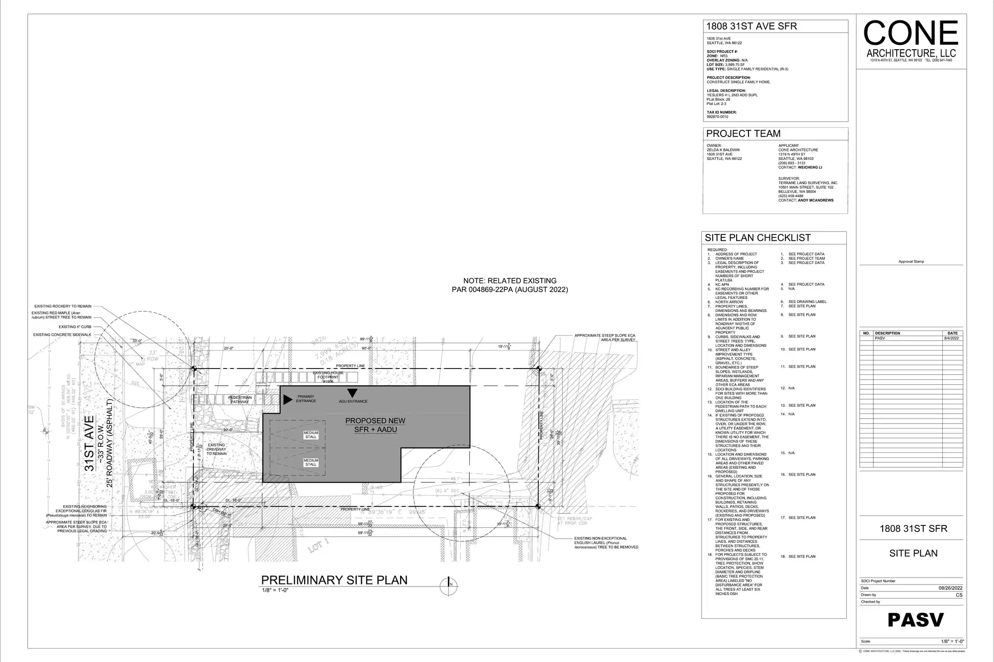 Site plan for 1808 31st Ave