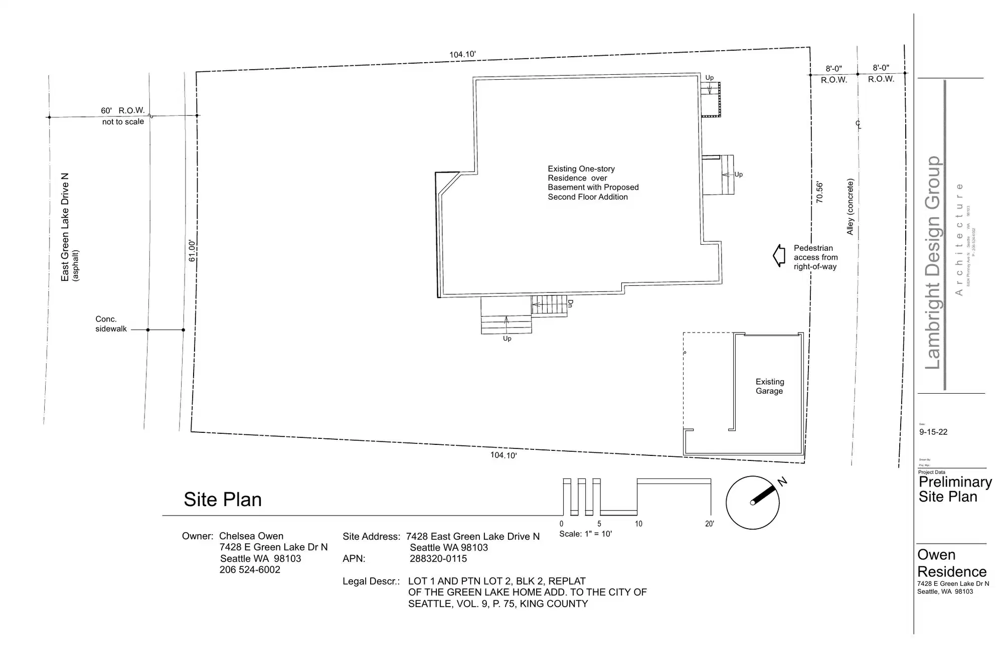 Site plan for 7428 East Green Lake Dr N
