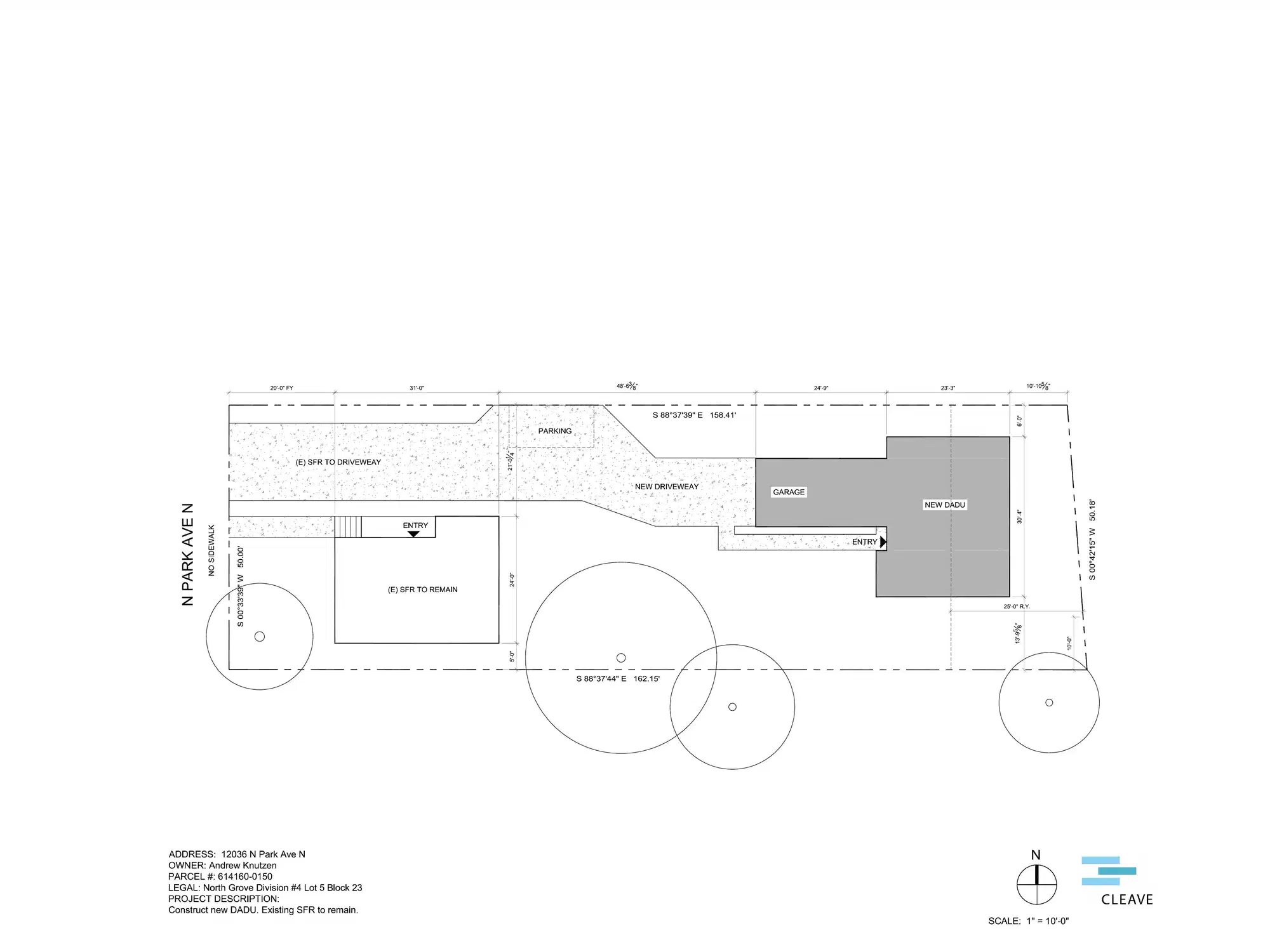 Site plan for 12038 North Park Ave N
