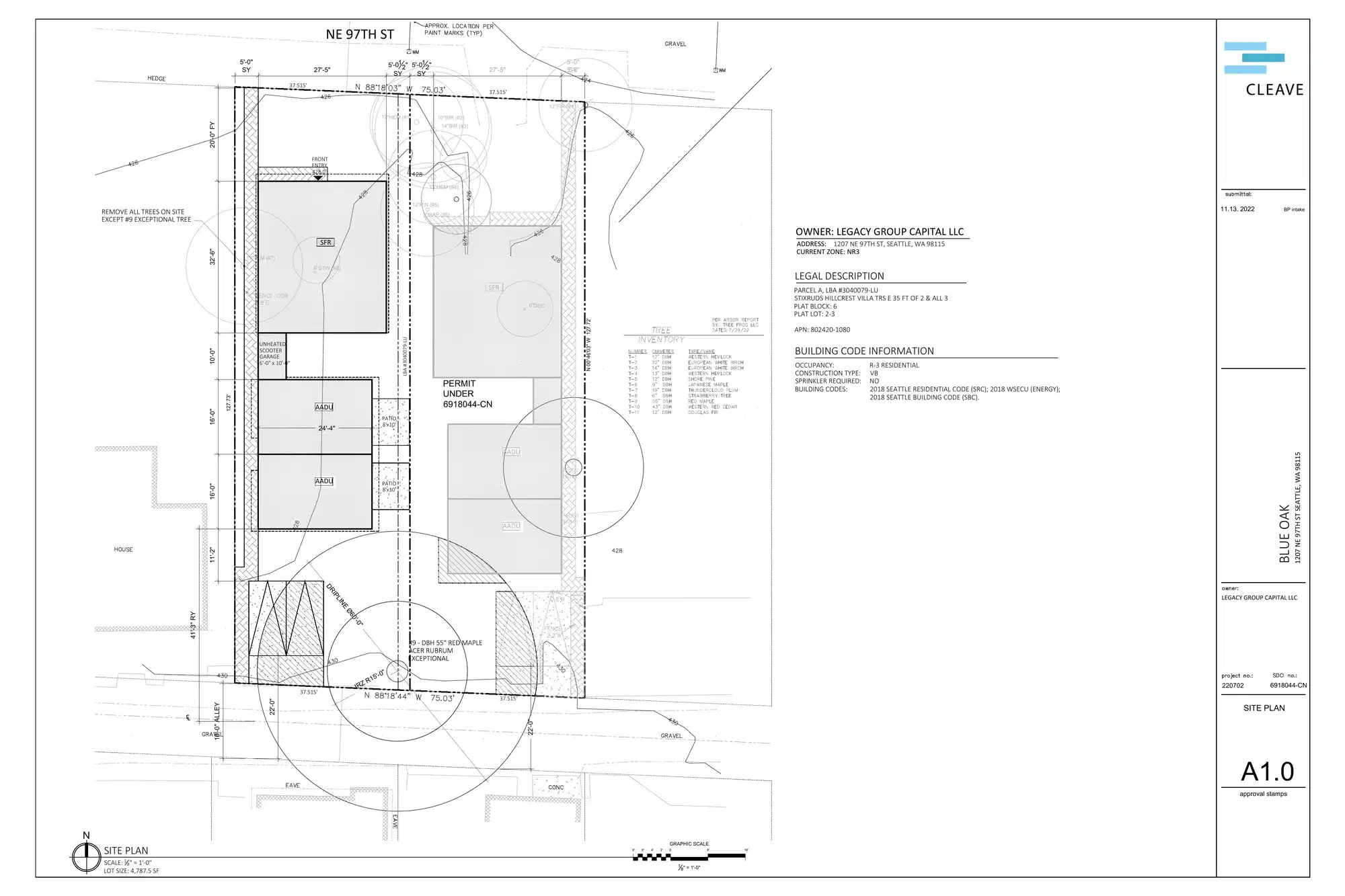 Site plan for 1209 NE 97th St