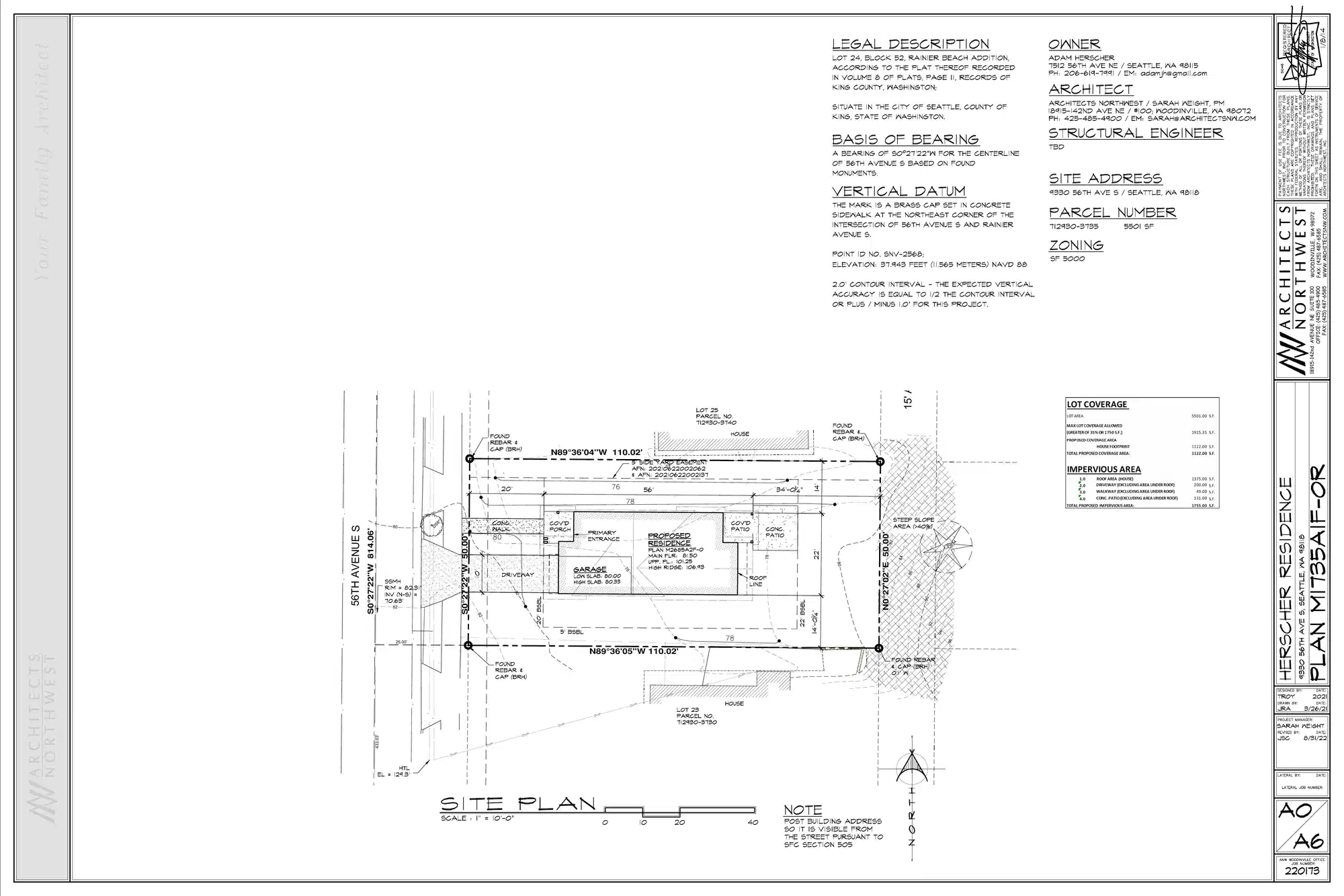 Site plan for 9330 56th Ave S