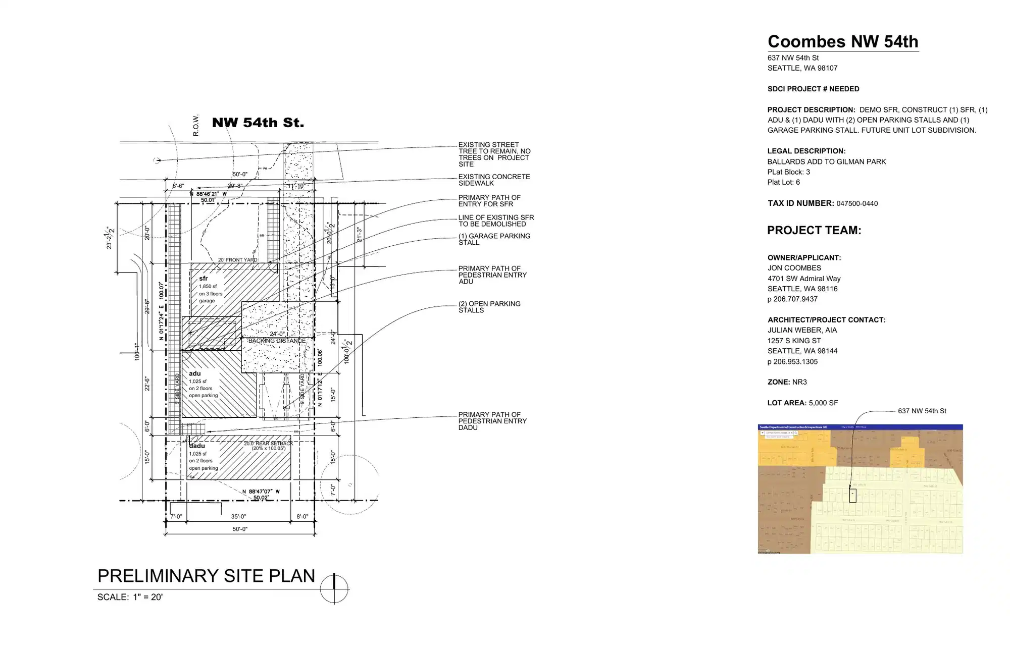 Site plan for 639 NW 54th St