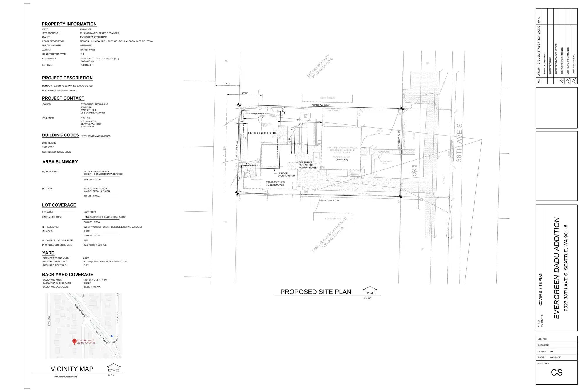 Site plan for 9025 38th Ave S