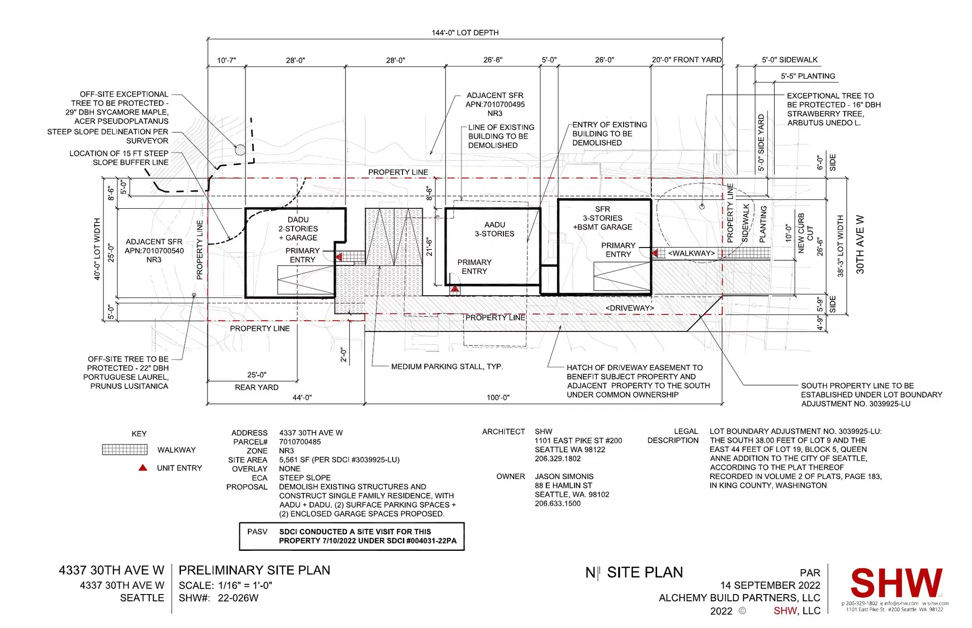 Site plan for 4337 30th Ave W