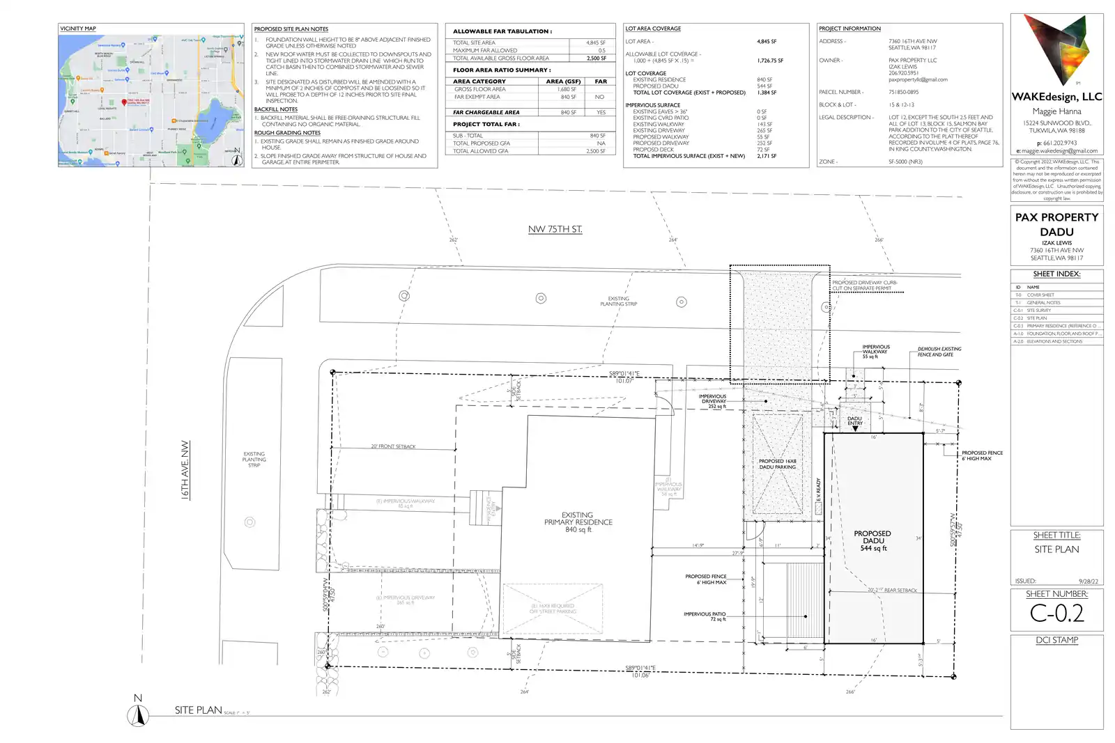 Site plan for 1515 NW 75th St