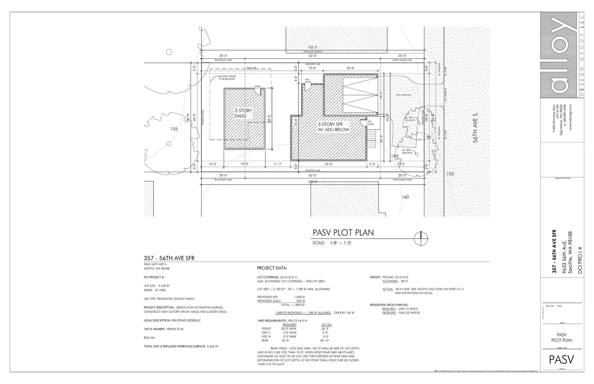 Site plan for 9633 56th Ave S