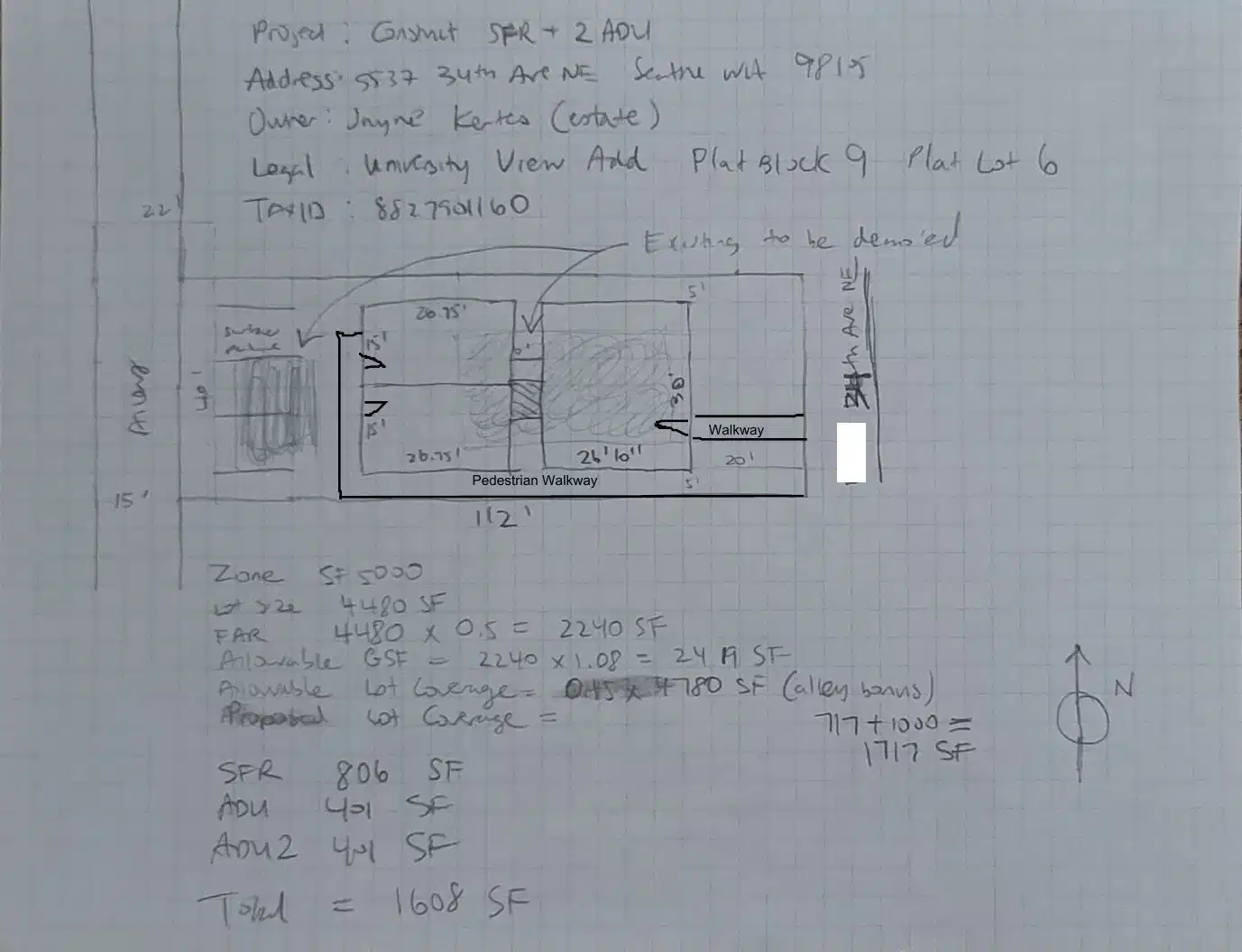 Site plan for 5537 34th Ave NE