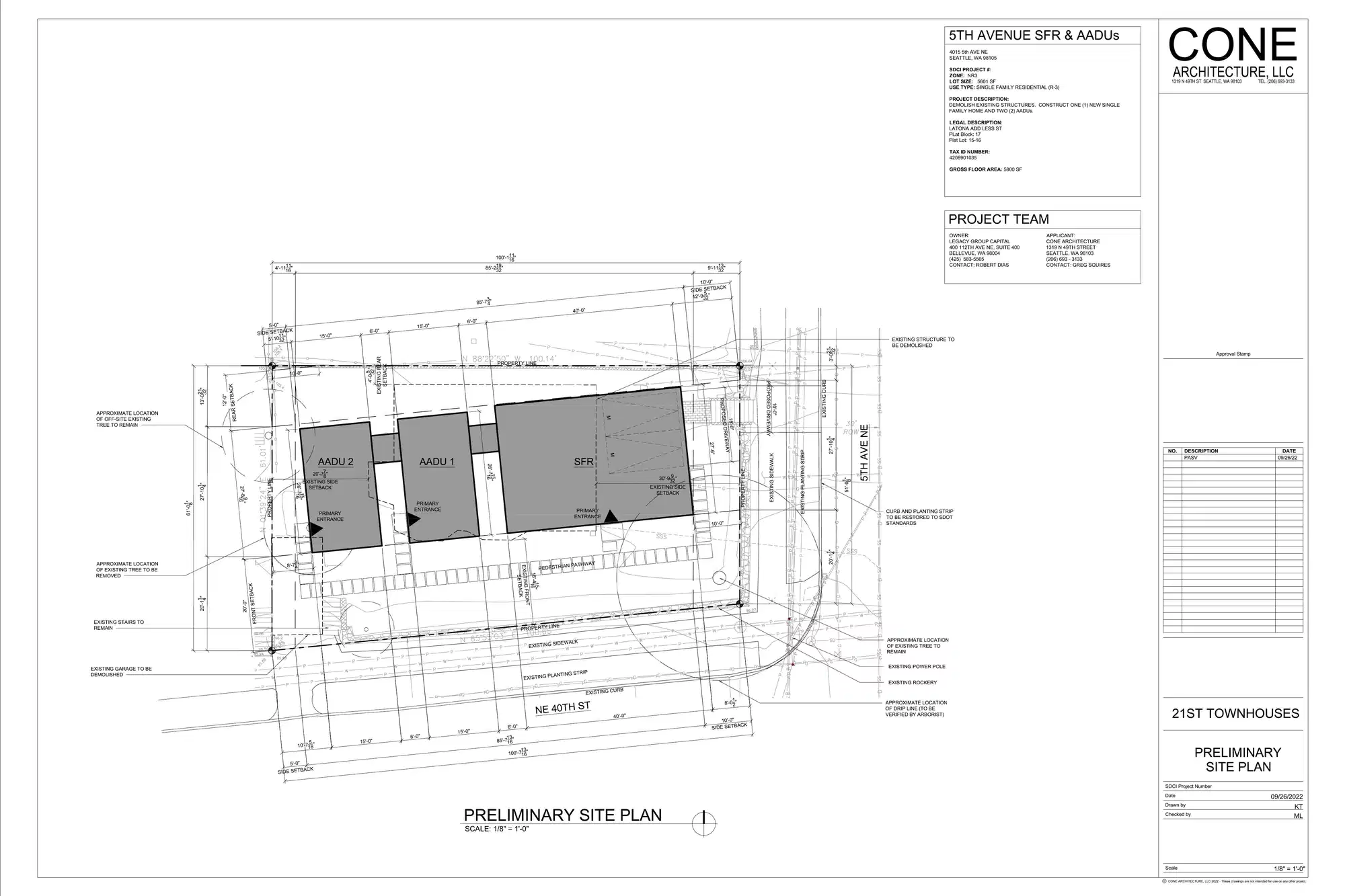 Site plan for 454 NE 40th St