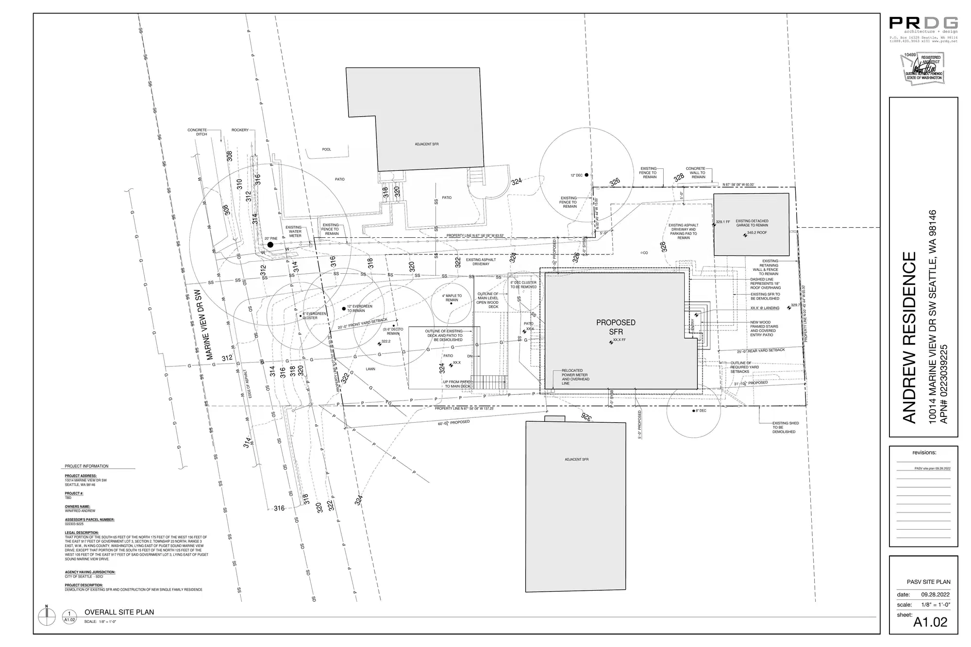 Site plan for 10014 Marine View Dr SW