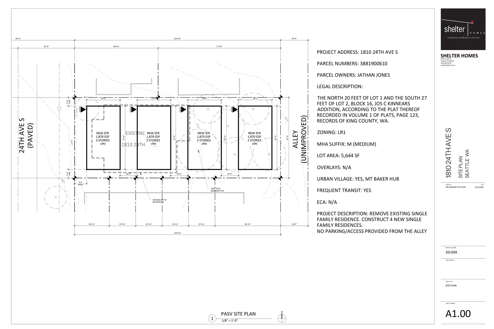 Site plan for 1824 24th Ave S