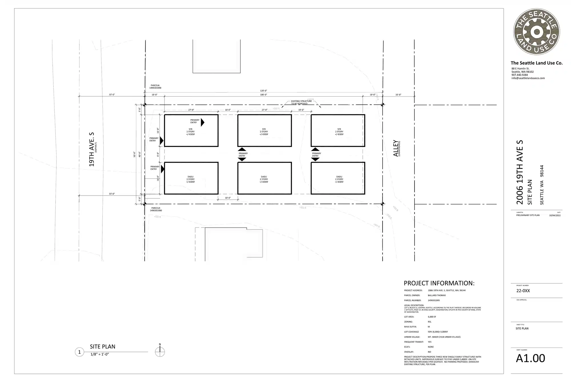 Site plan for 2006 A 19th Ave S