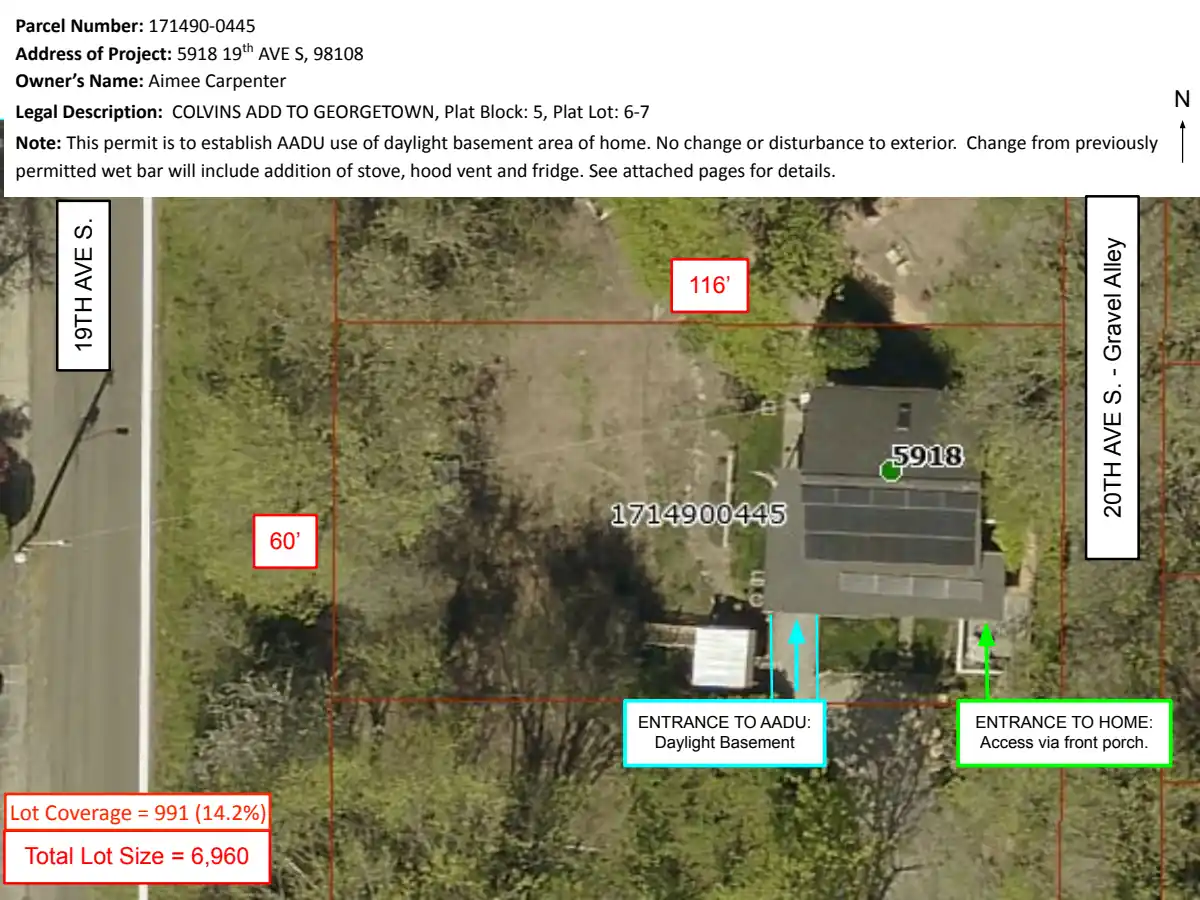 Site plan for 5918 19th Ave S