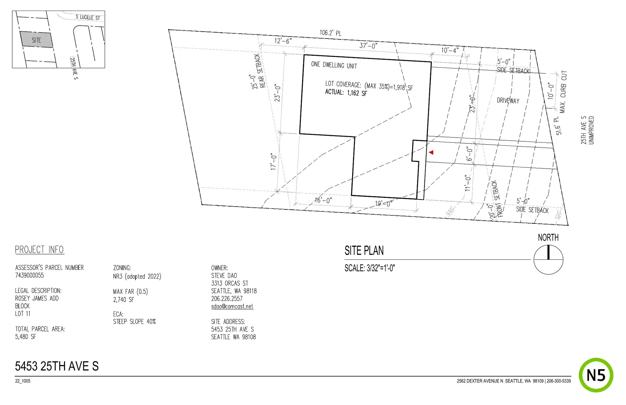 Site plan for 5453 25th Ave S
