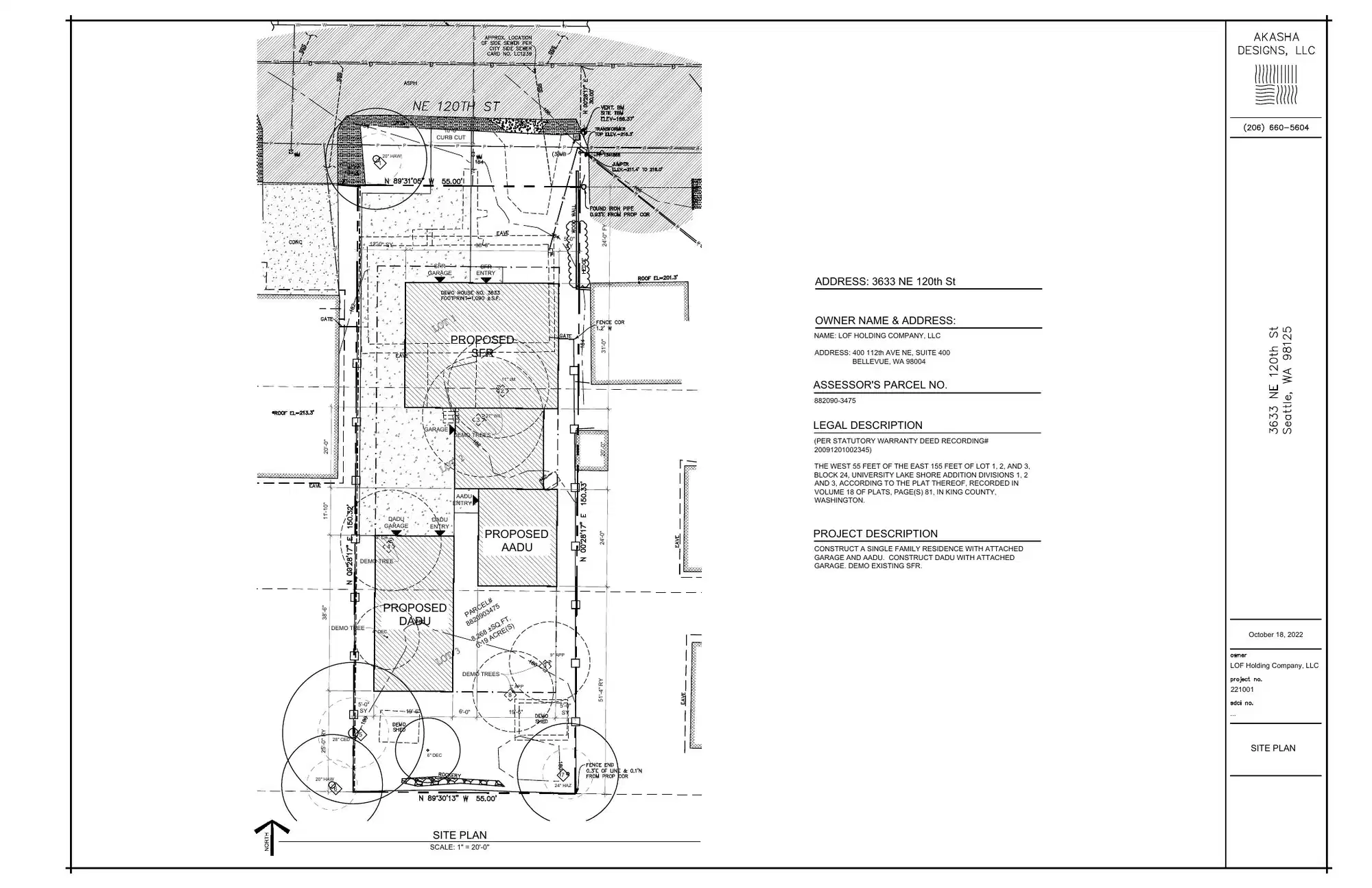Site plan for 3633 NE 120th St