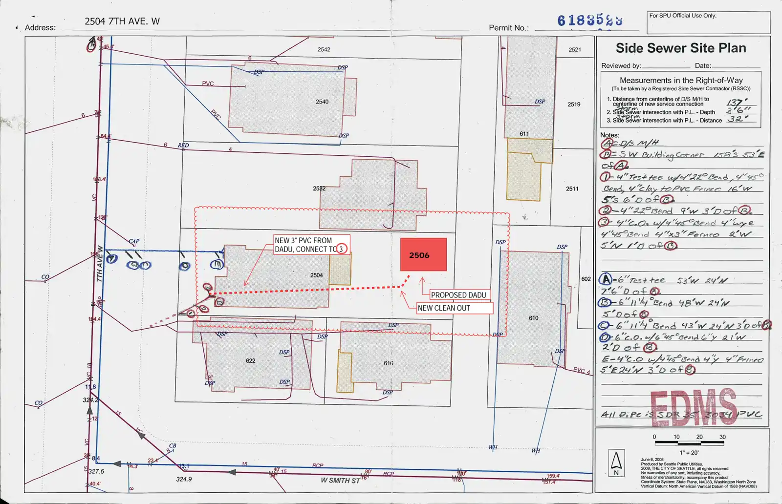 Site plan for 2506 7th Ave W