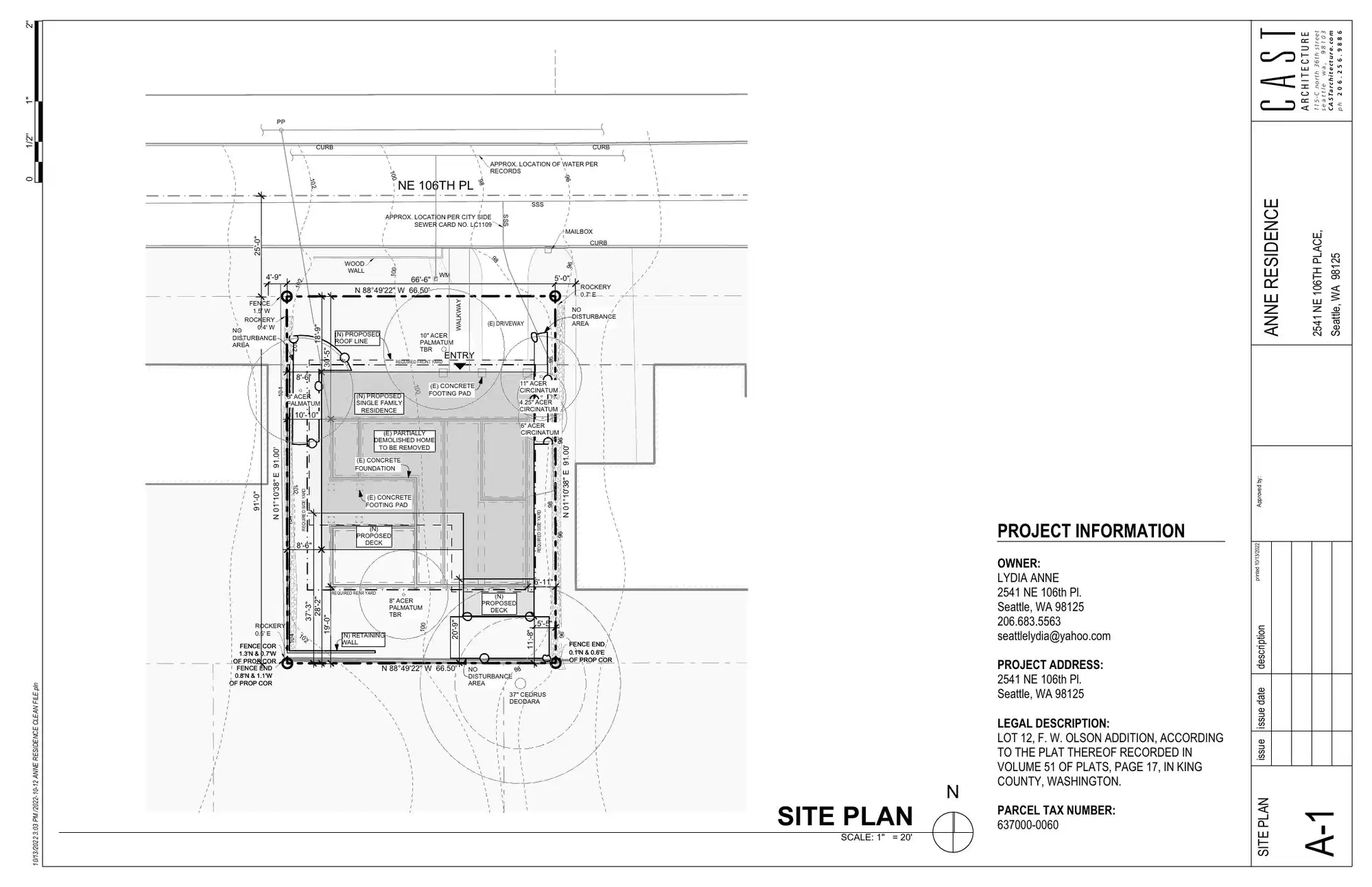 Site plan for 2541 NE 106th Pl