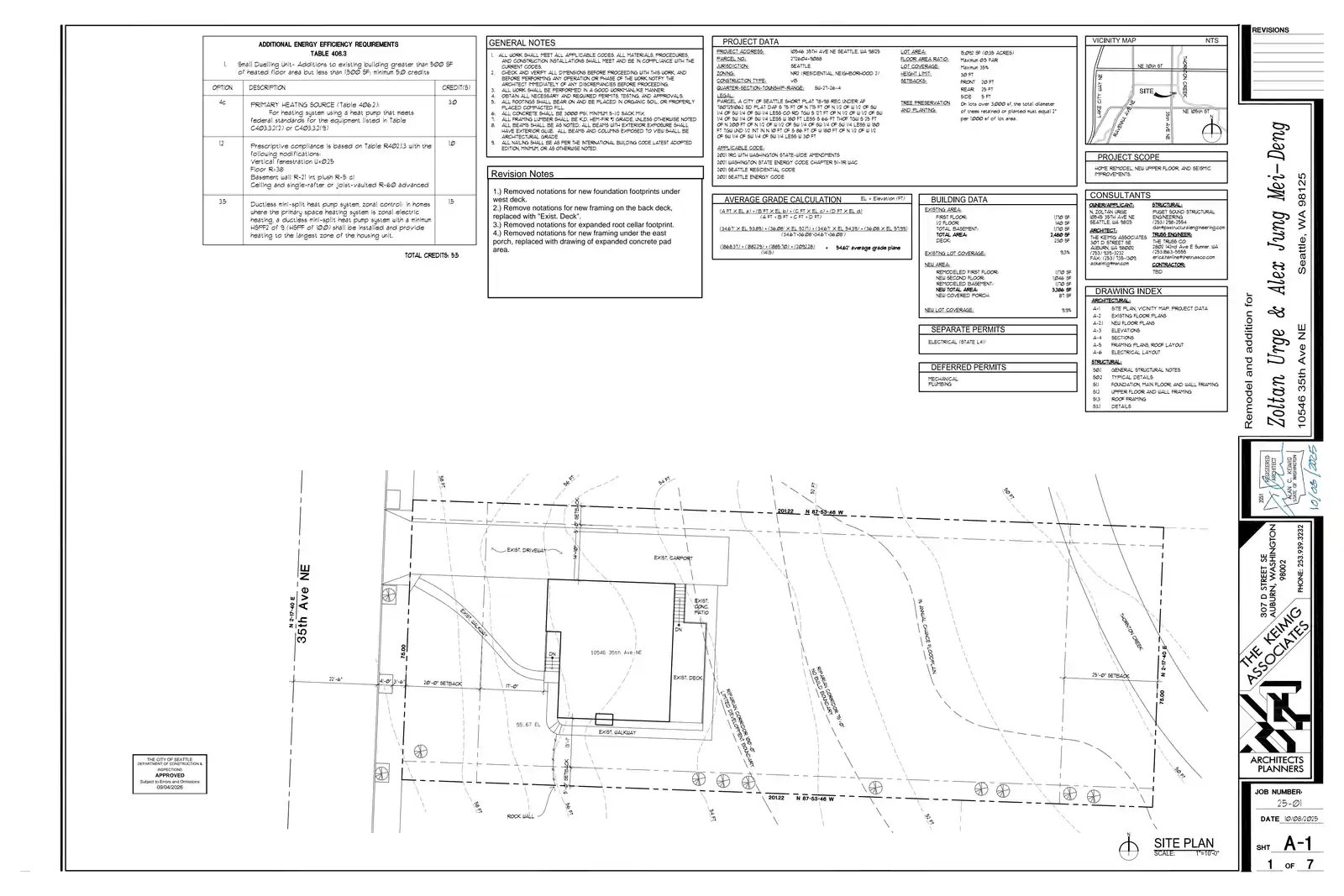 Site plan for 10546 35th Ave NE
