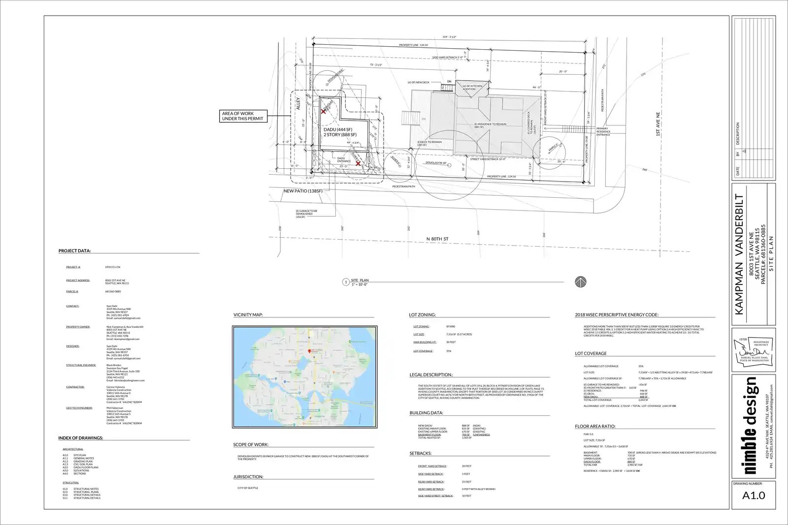 Site plan for 2420 N 80th St