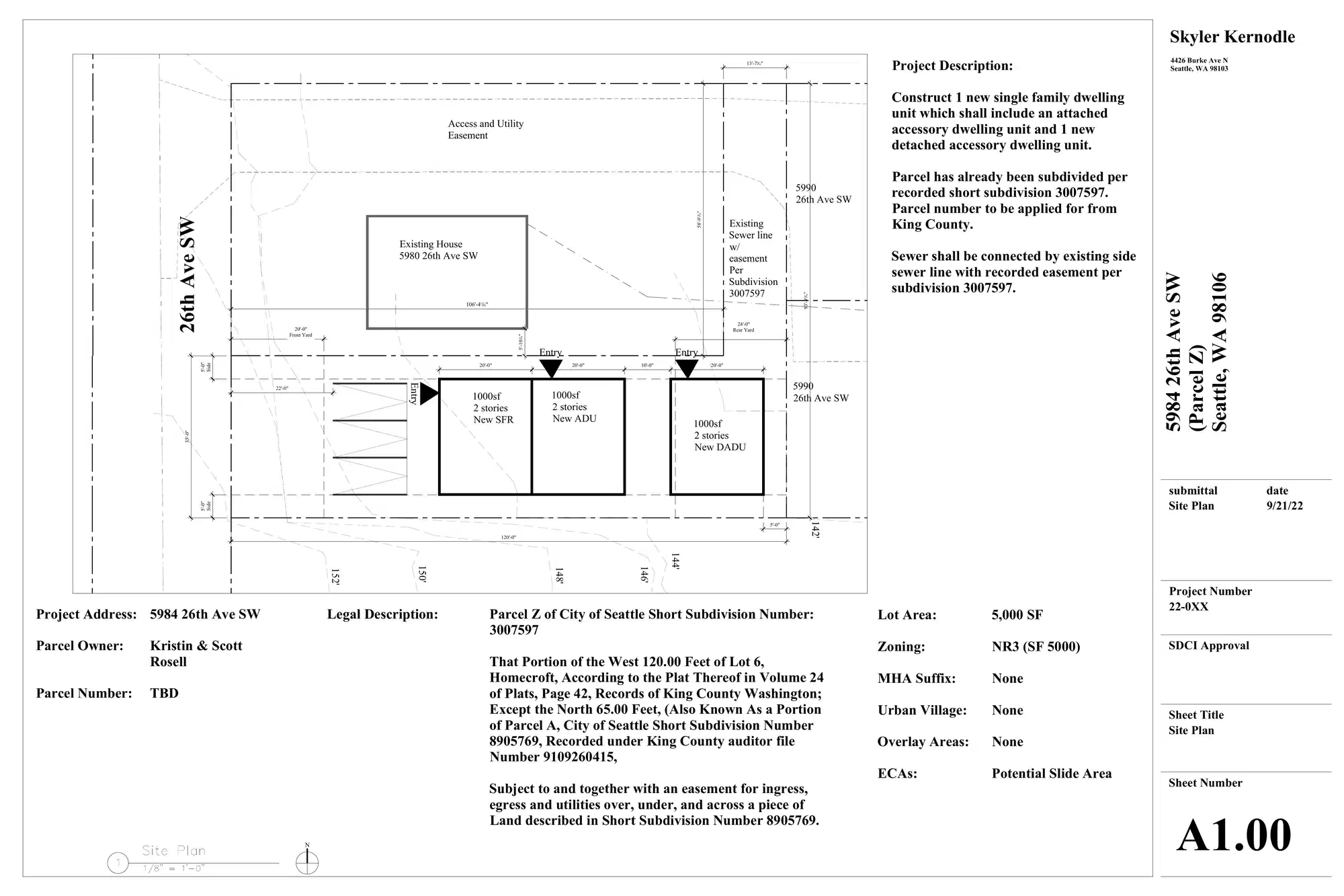 Site plan for 5984 26th Ave SW