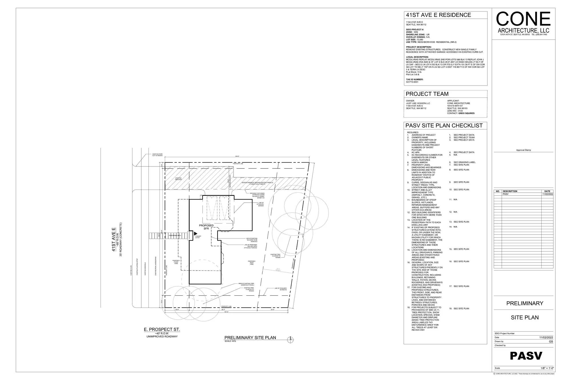 Site plan for 1104 41st Ave E
