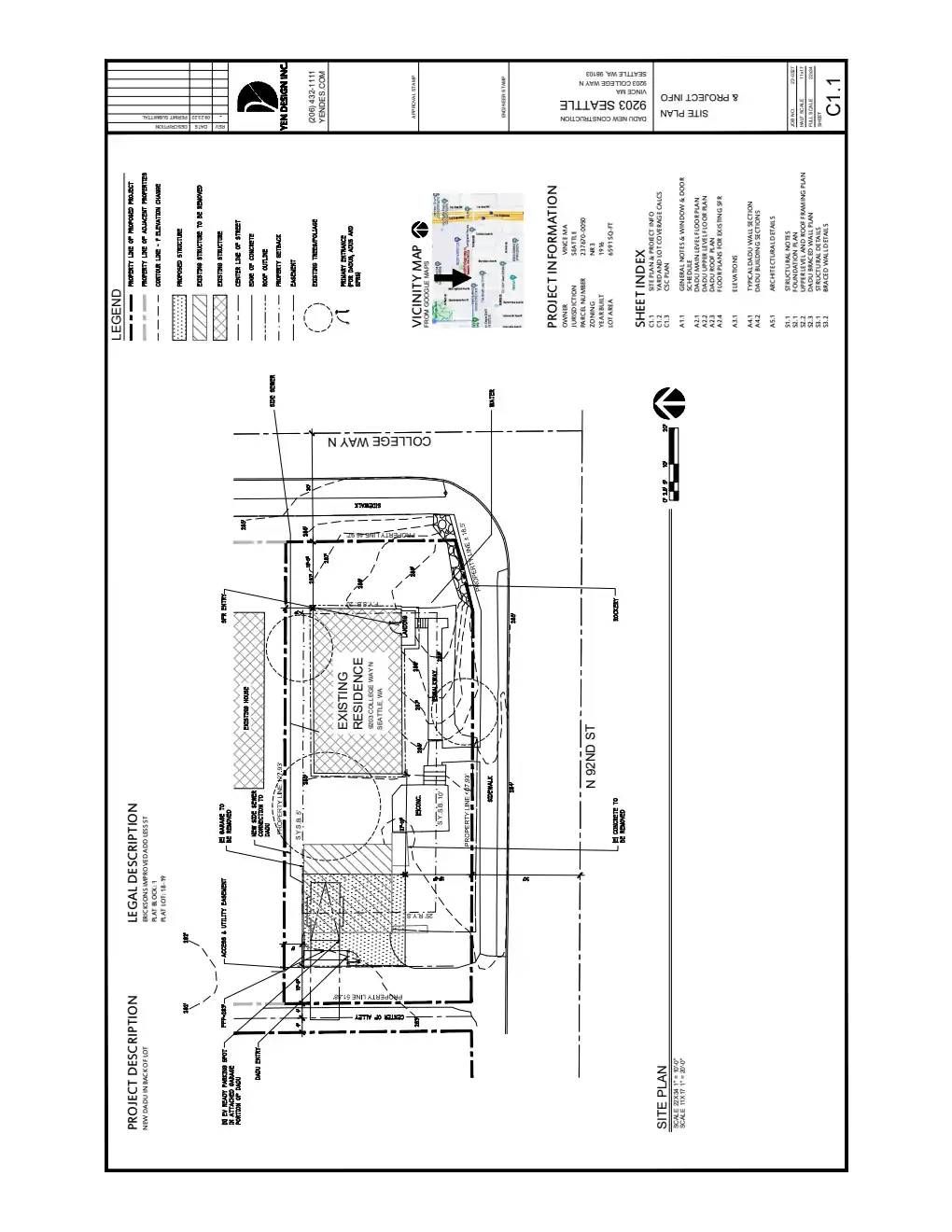 Site plan for 9203 College Way N