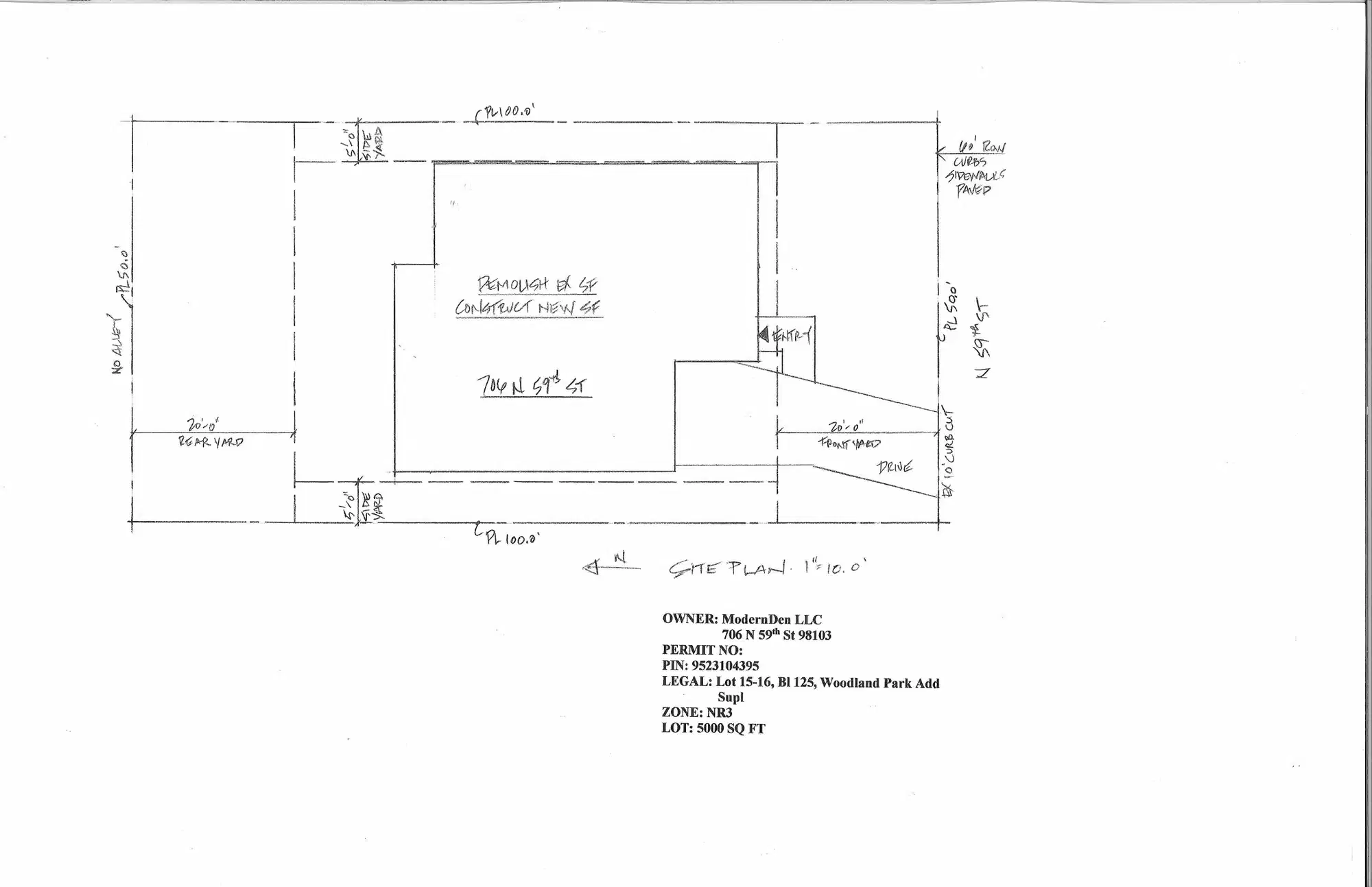 Site plan for 706 N 59th St
