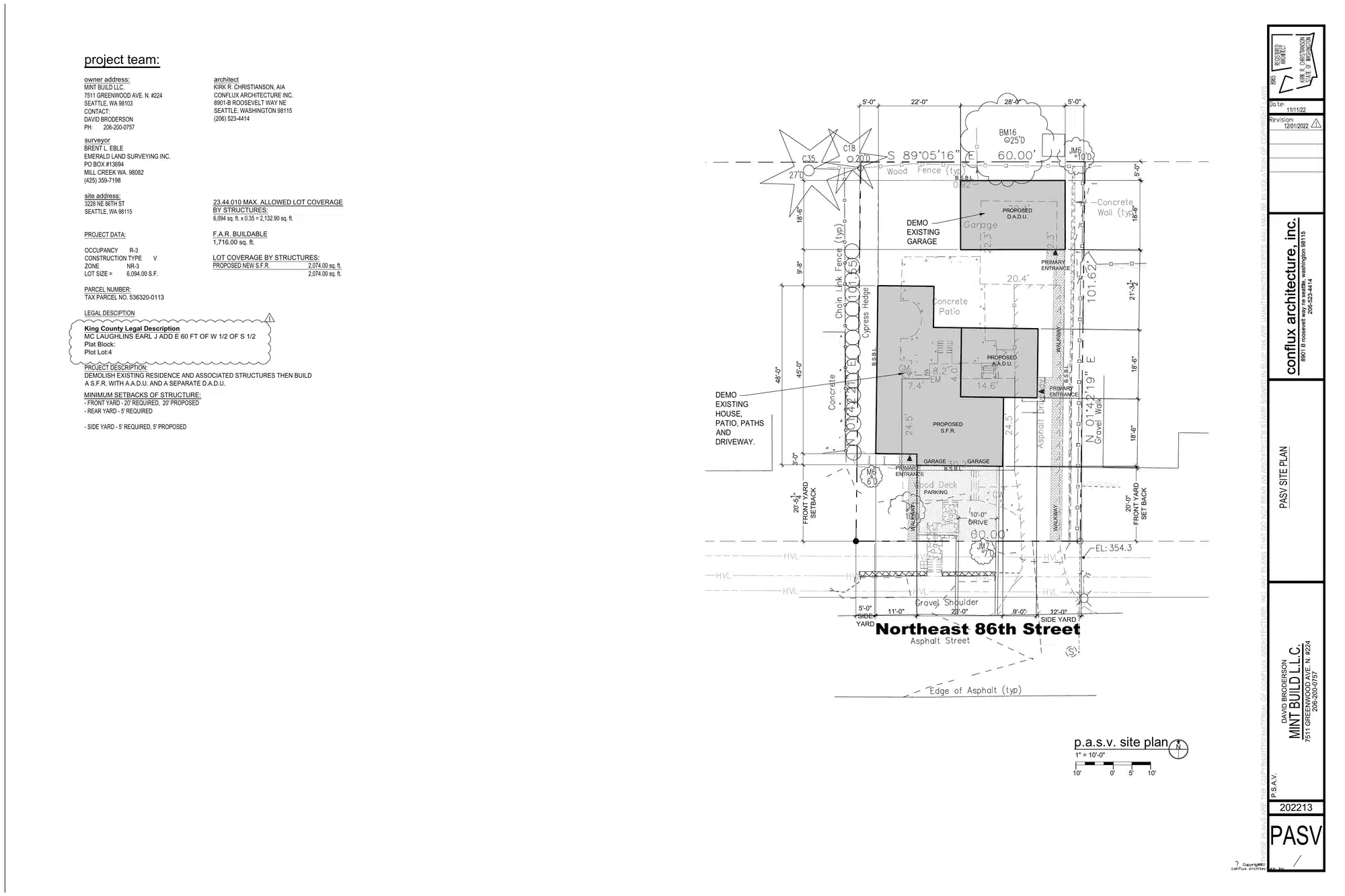 Site plan for 3228 NE 86th St