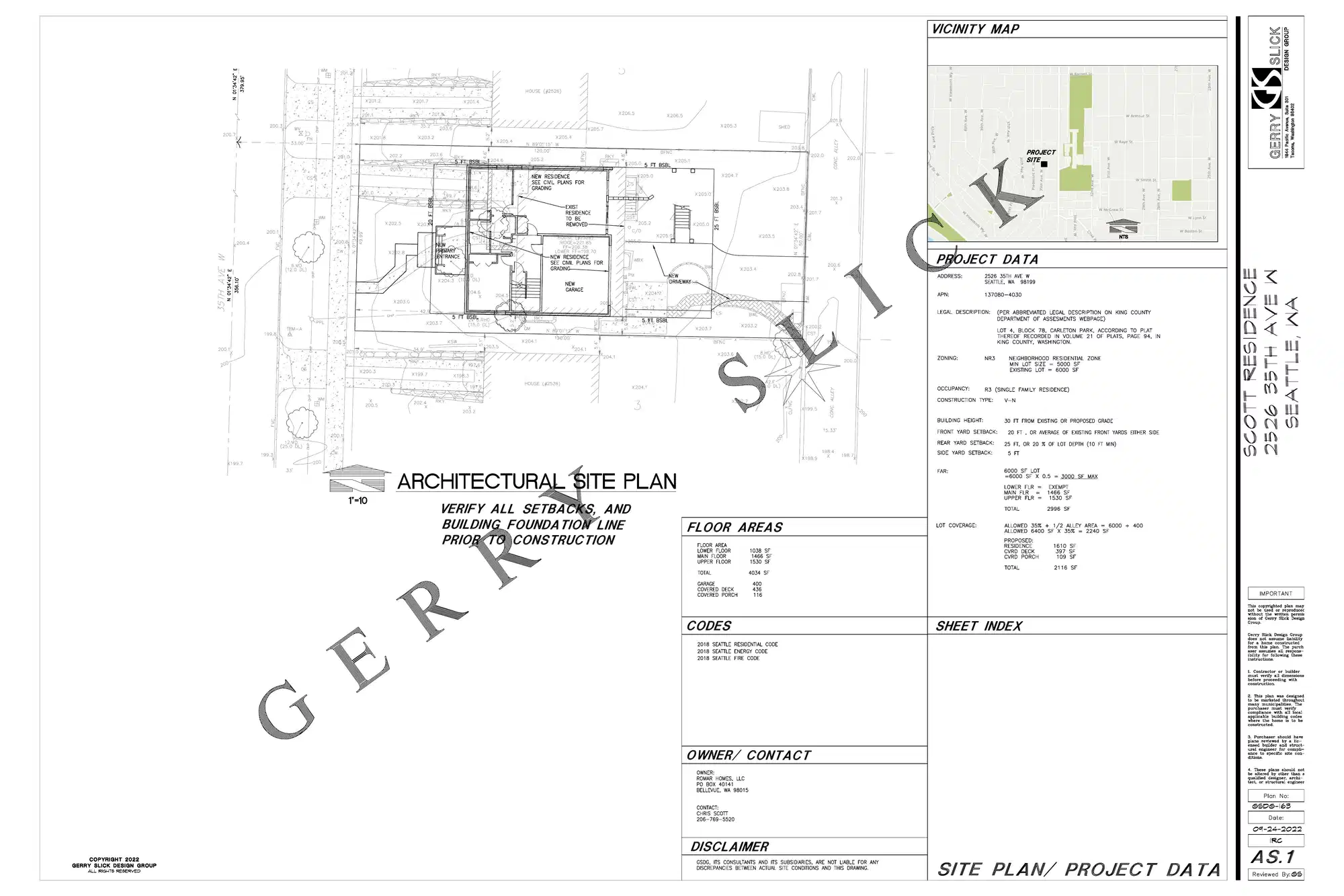 Site plan for 2526 35th Ave W