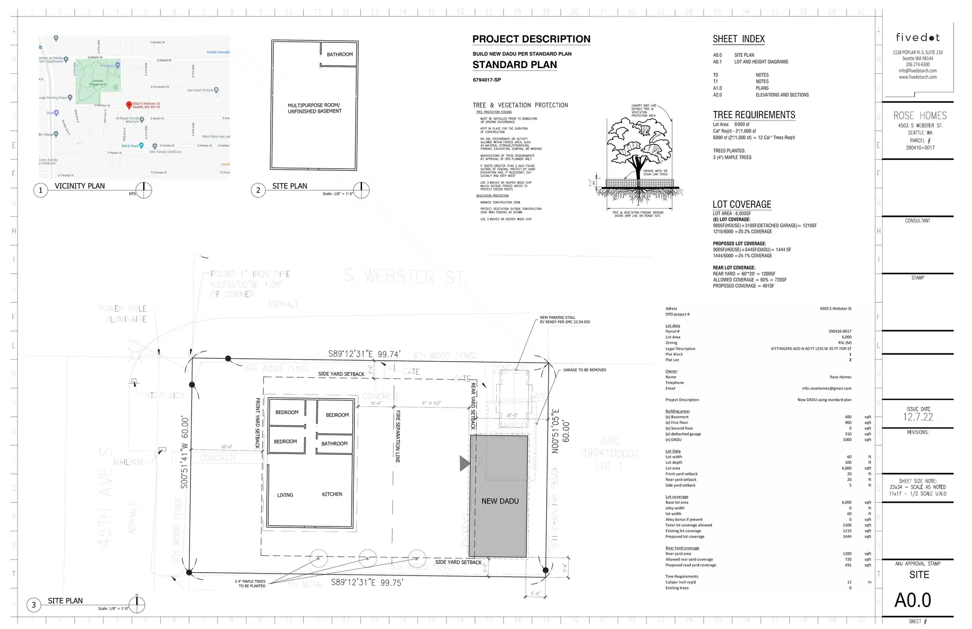 Site plan for 4507 S Webster St