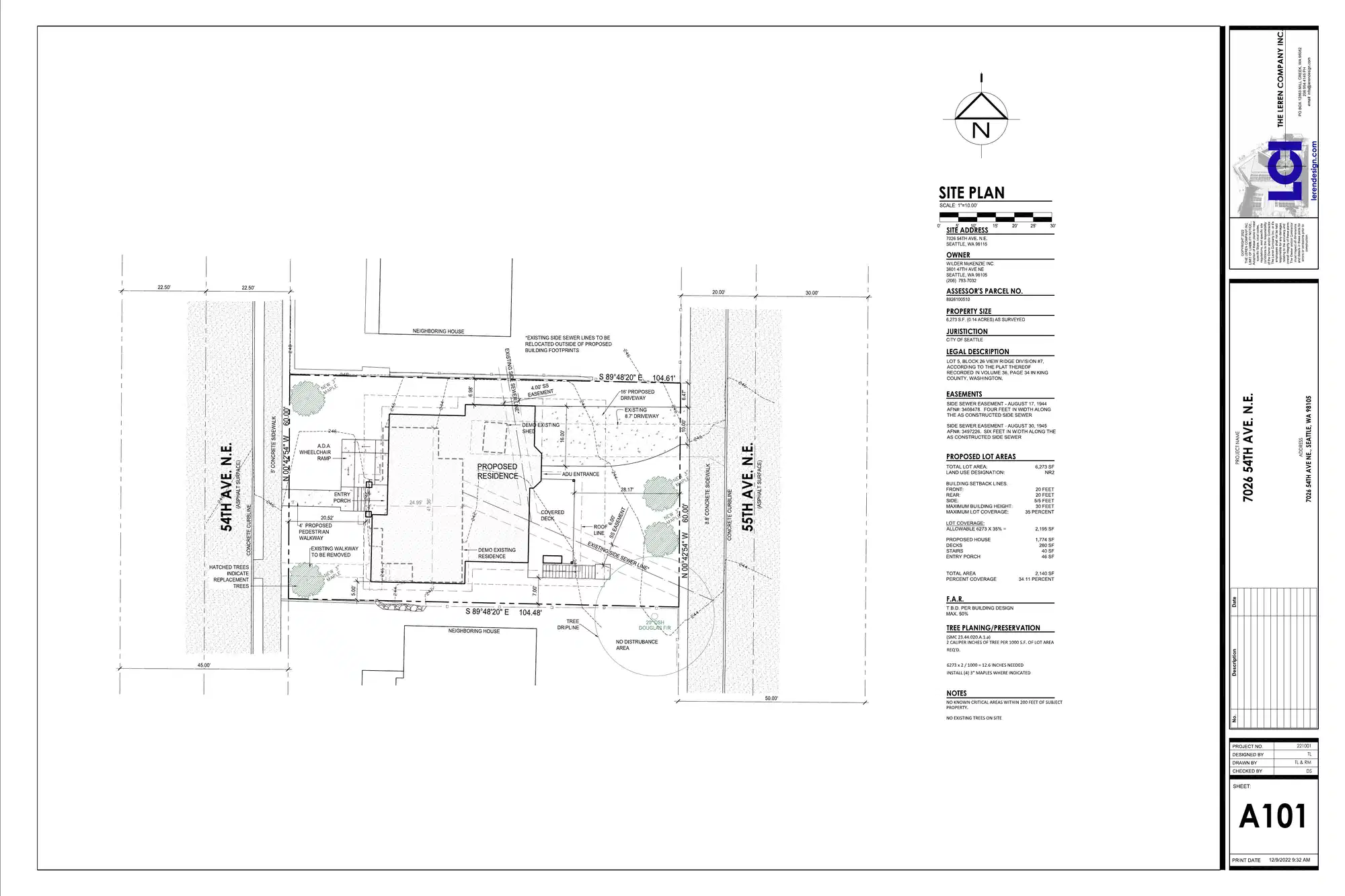 Site plan for 7026 54th Ave NE