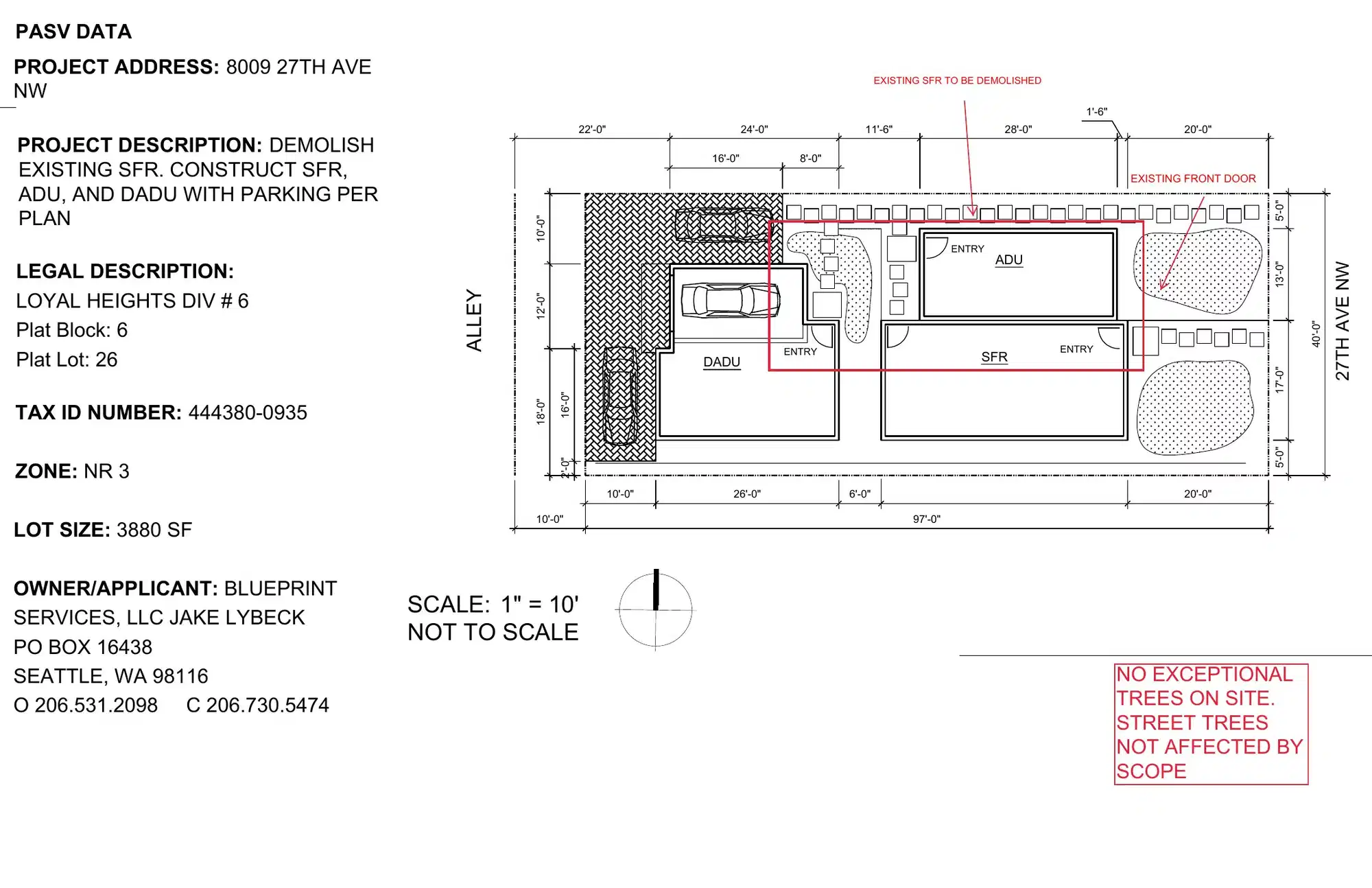 Site plan for 8009 27th Ave NW