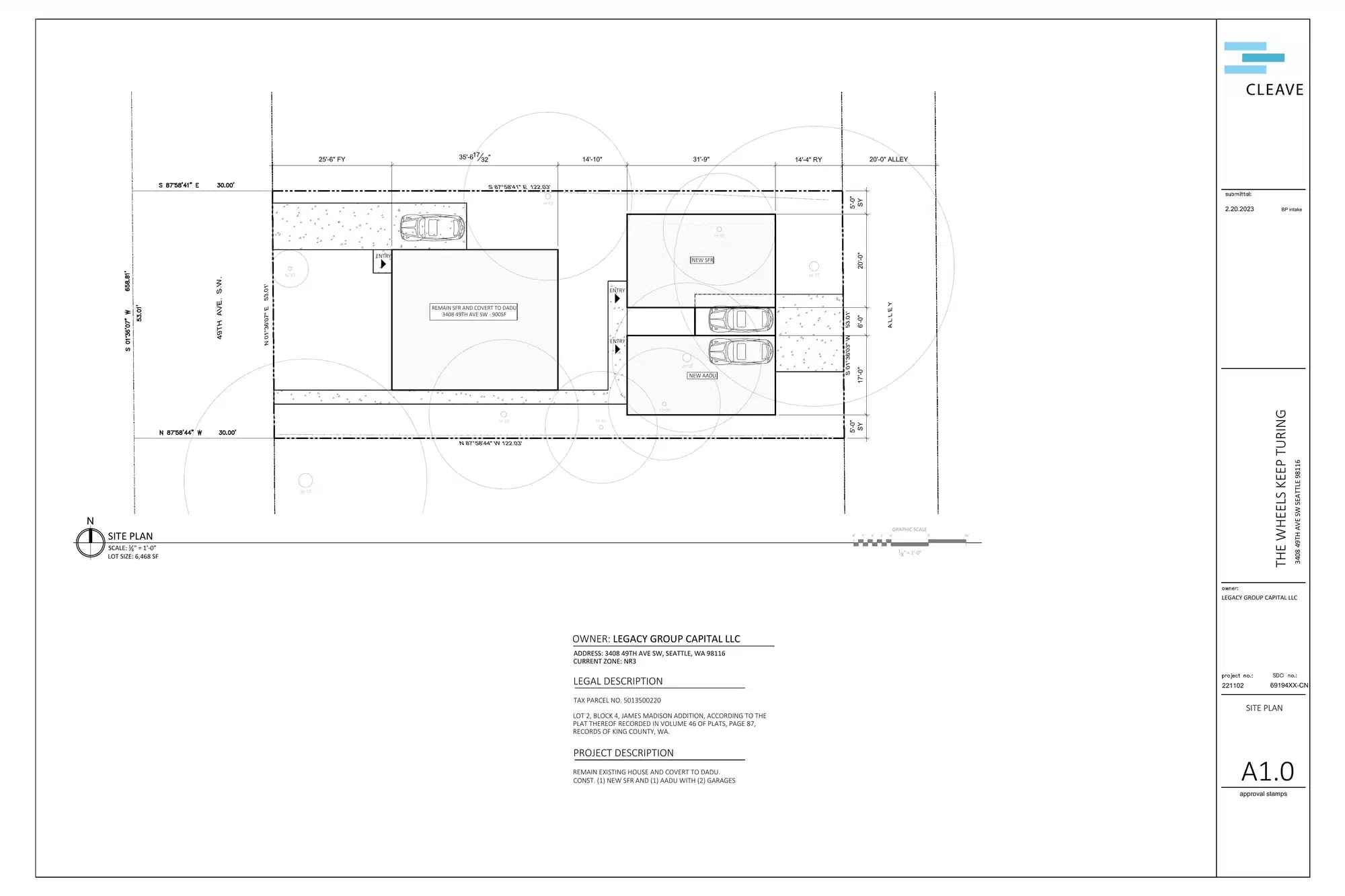 Site plan for 3410 49th Ave SW