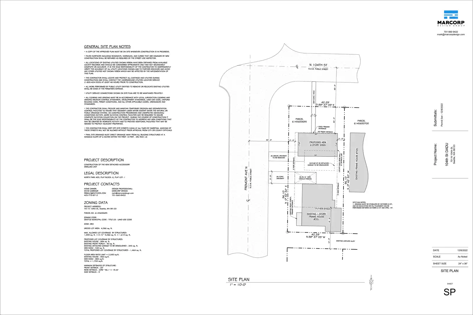 Site plan for 703 N 104th St