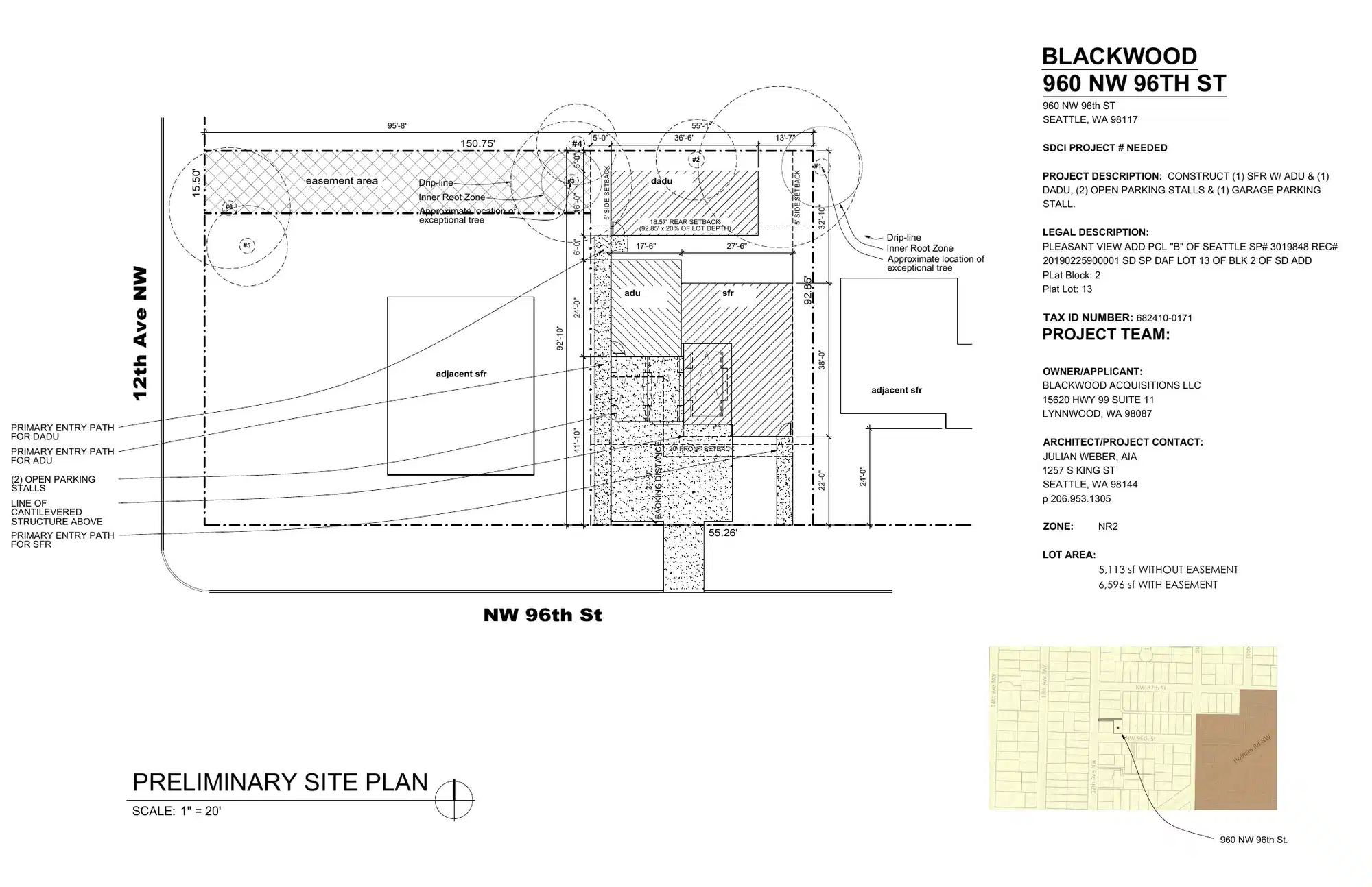 Site plan for 960 NW 96th St