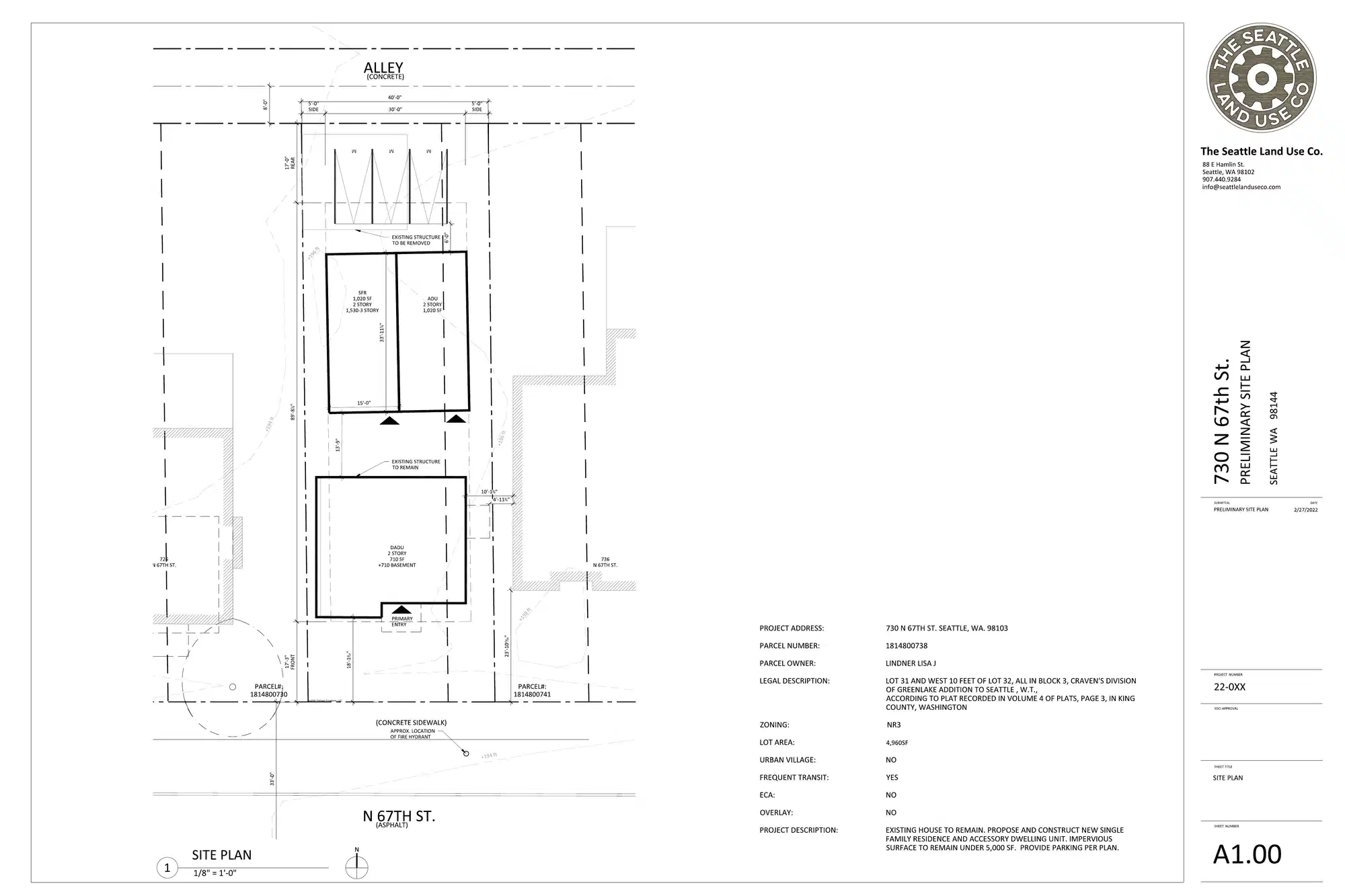 Site plan for 732 N 67th St