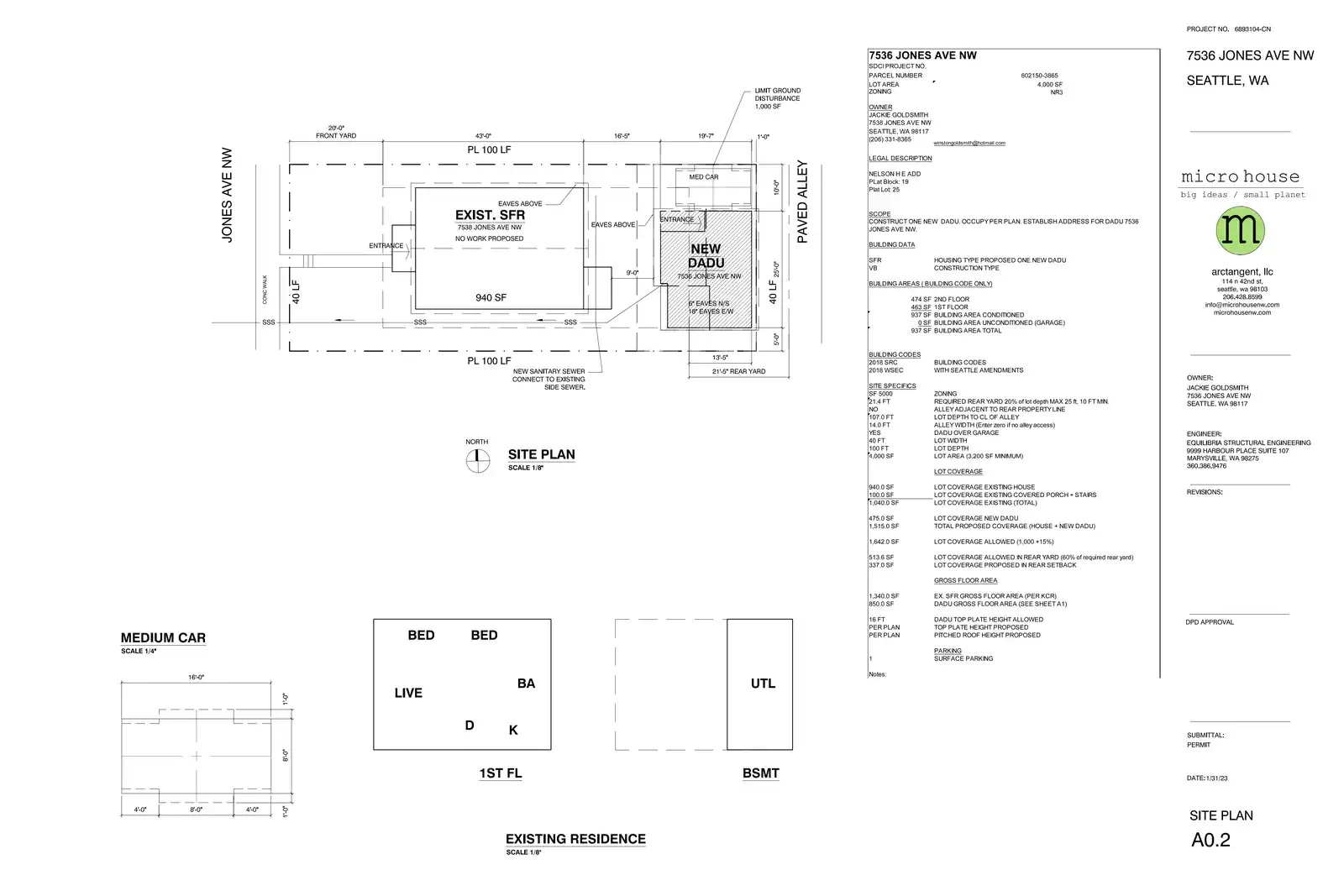Site plan for 7536 Jones Ave NW