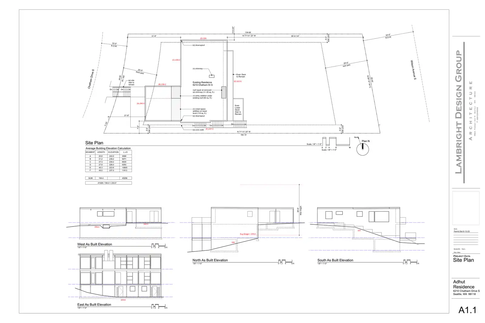 Site plan for 6210 B Chatham Dr S