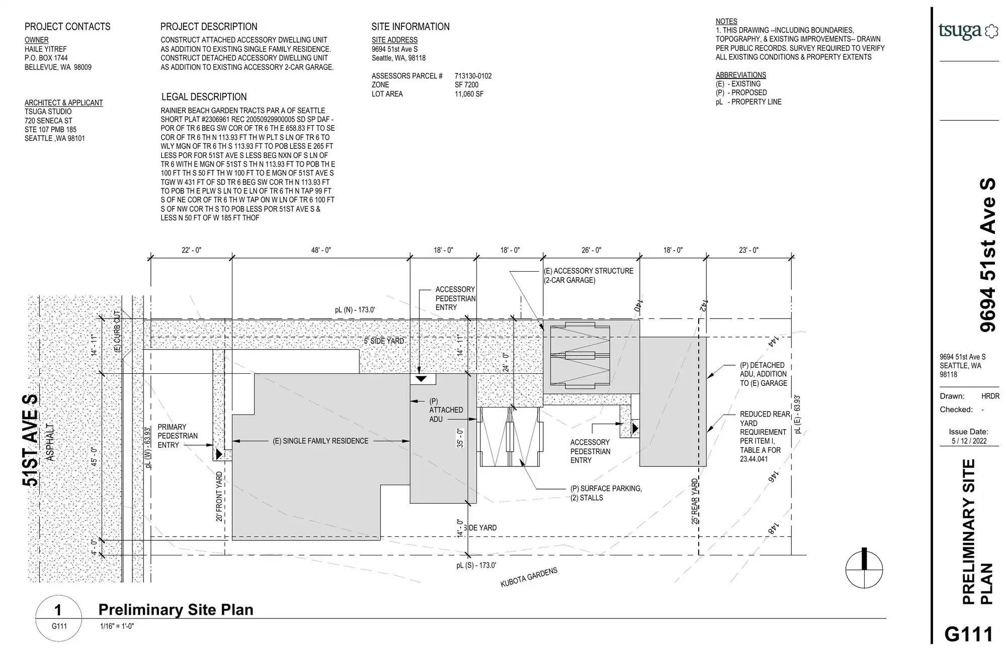 Site plan for 9692 51st Ave S