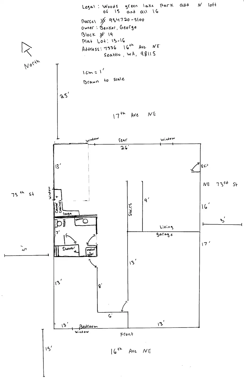 Site plan for 7336 16th Ave NE