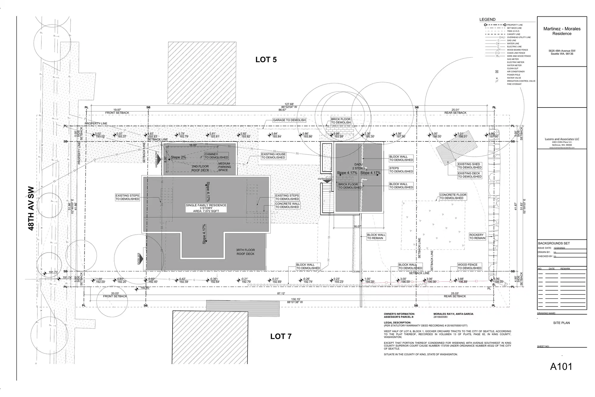 Site plan for 5626 48th Ave SW
