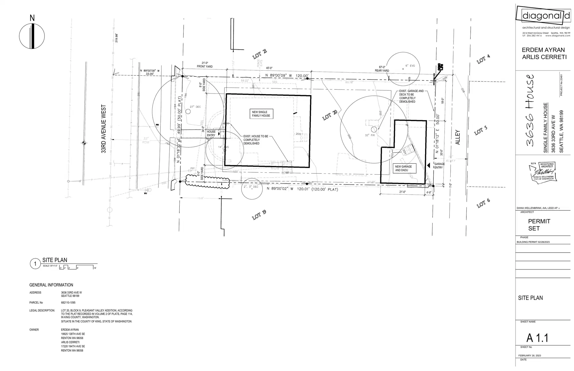 Site plan for 3636 33rd Ave W