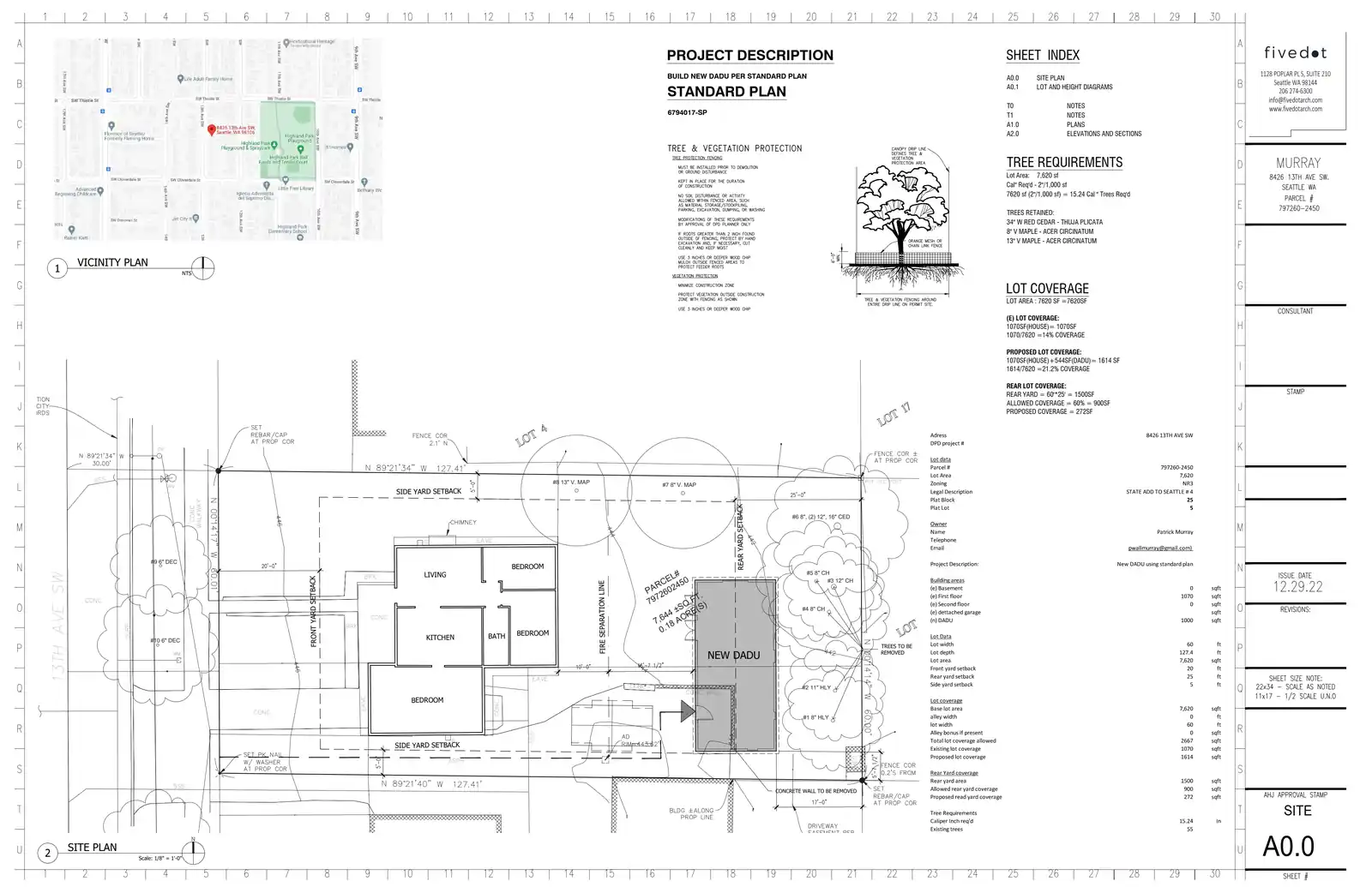 Site plan for 8428 13th Ave SW