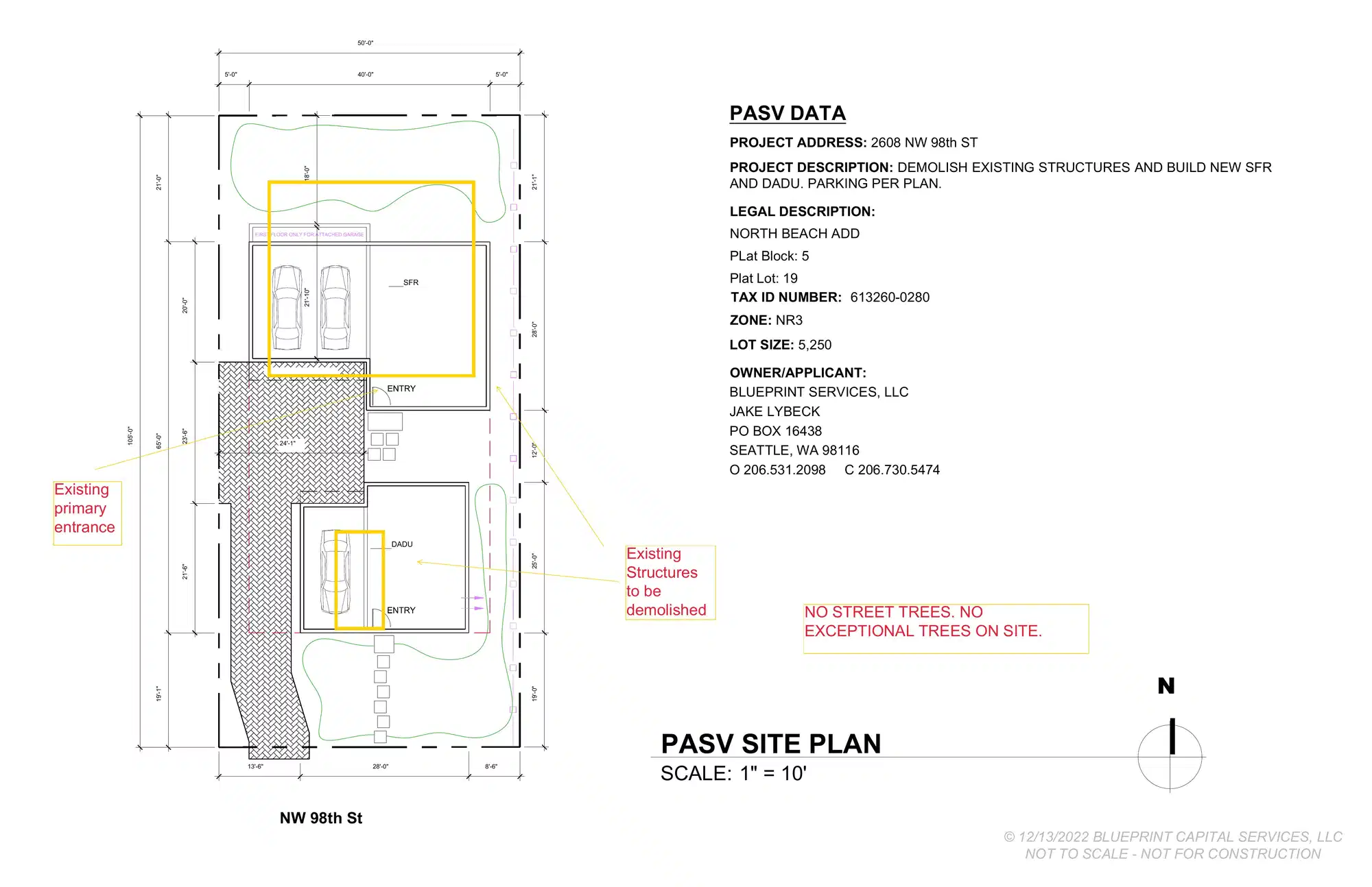 Site plan for 2610 NW 98th St